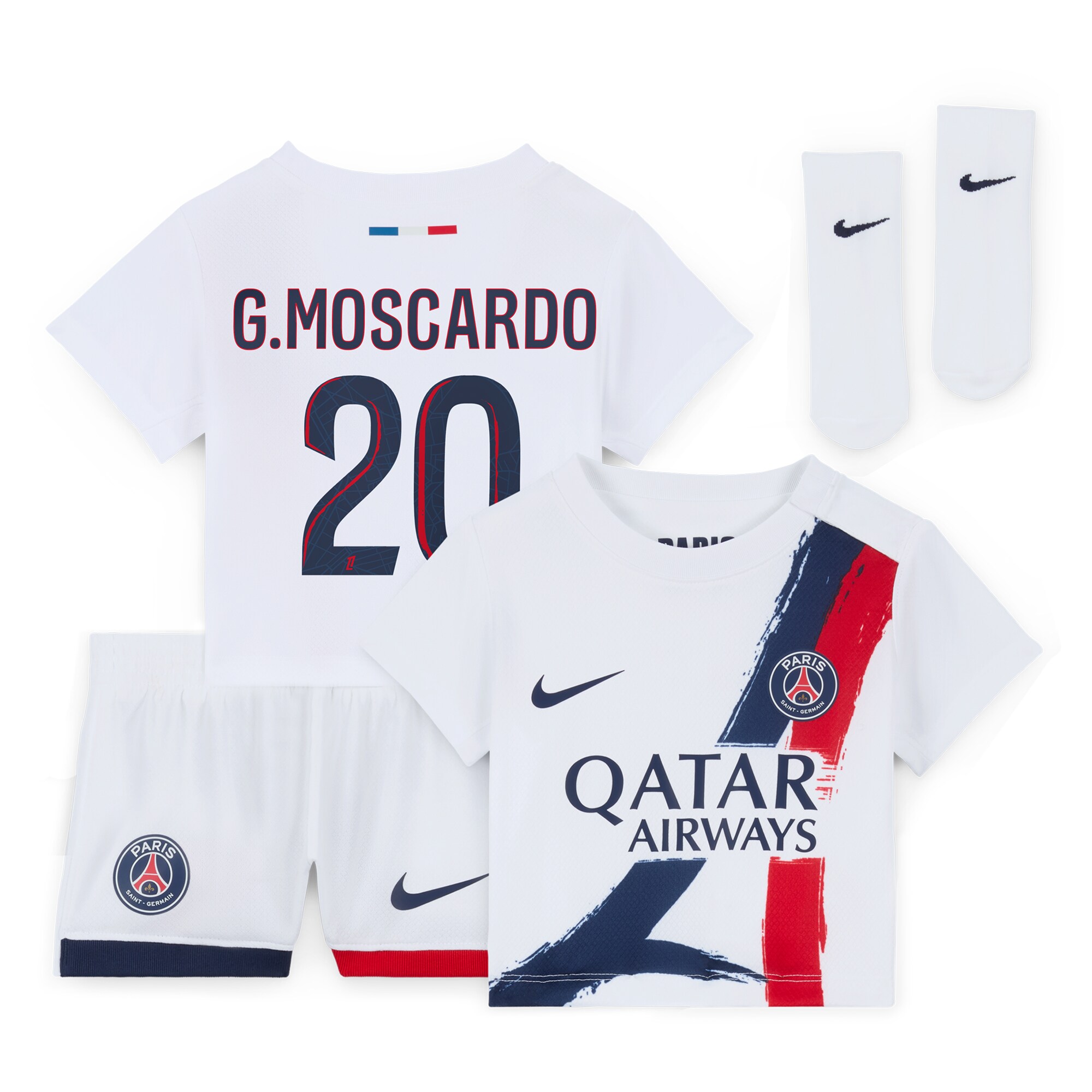 Exklusive psg nike auswärtsstadion-trikot 2024-2025 – säugling mit g.moscardo 20-aufdruck Kollektion – Premium Paris Saint Germain Trikots