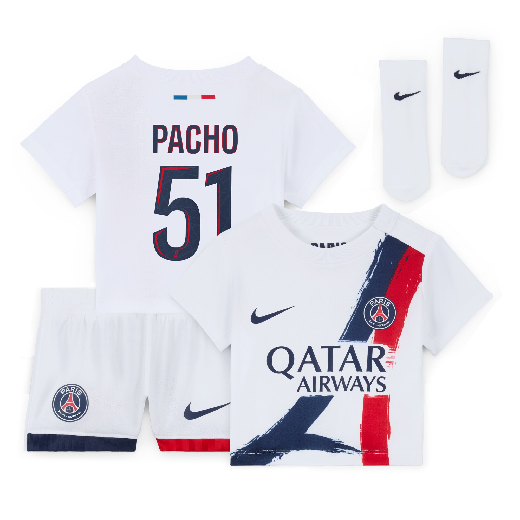 Exklusive psg nike auswärtsstadion-trikot 2024-2025 – säugling mit pacho 51-aufdruck Kollektion – Premium Paris Saint Germain Trikots