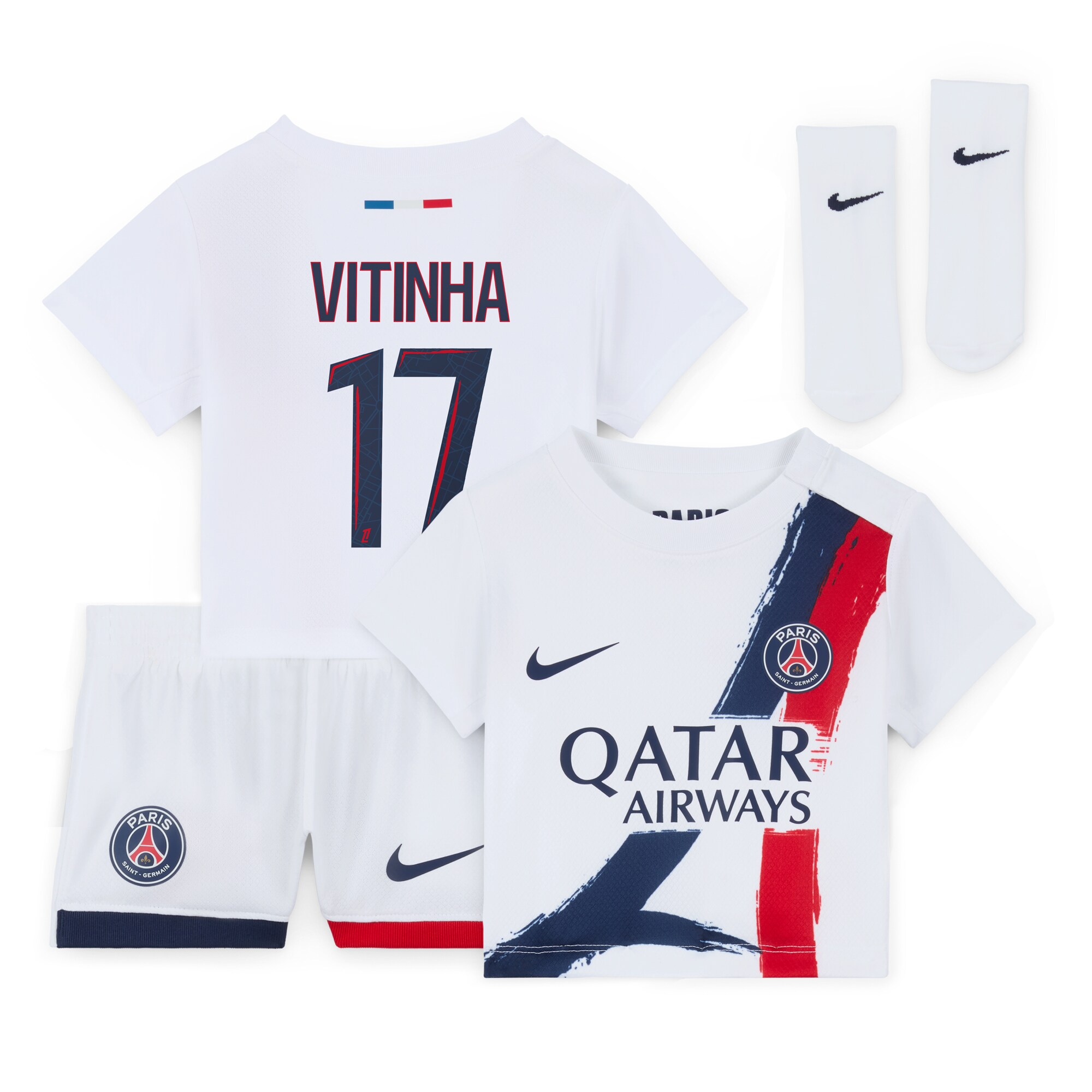 Exklusive psg nike auswärtsstadion-trikot 2024-2025 – säugling mit vitinha 17-aufdruck Kollektion – Premium Paris Saint Germain Trikots