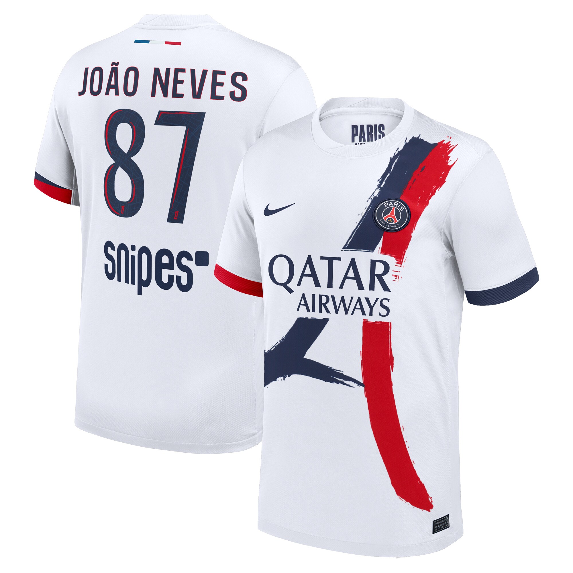 Exklusive psg nike auswärtsstadiontrikot 2024-2025 mit joao neves 87-aufdruck Kollektion – Premium Paris Saint Germain Trikots