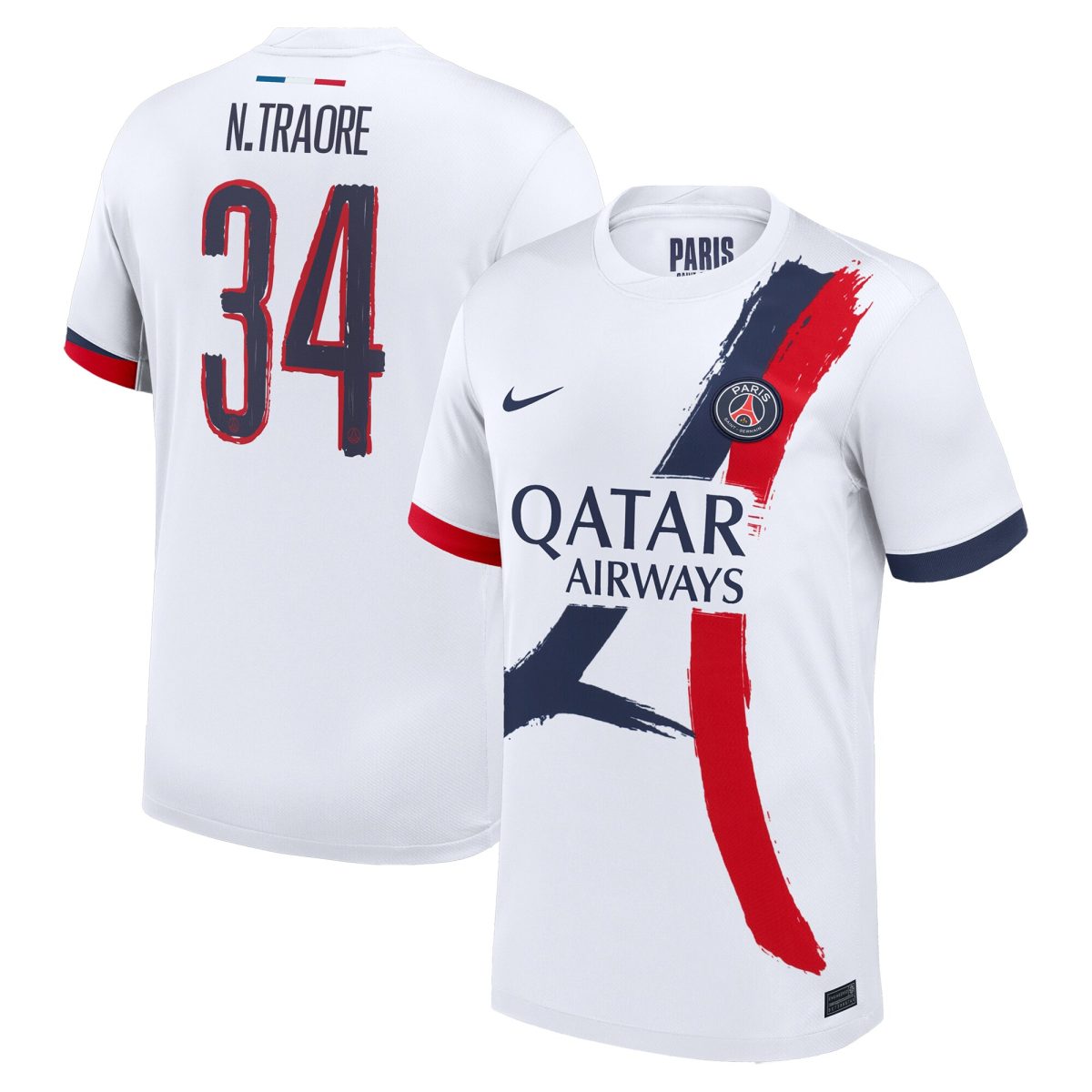 Exklusive psg nike auswärtsstadiontrikot 2024-2025 mit n.traore 34-aufdruck Kollektion – Premium Paris Saint Germain Trikots