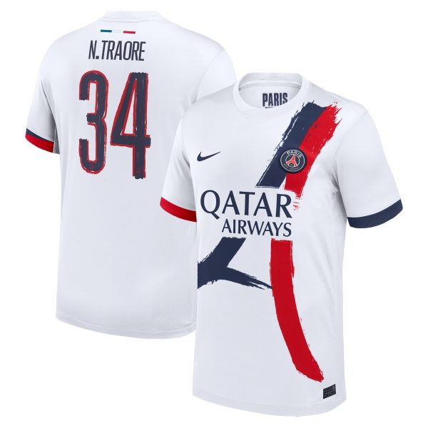 Exklusive psg nike auswärtsstadiontrikot 2024-2025 mit n.traore 34-aufdruck Kollektion – Premium Paris Saint Germain Trikots
