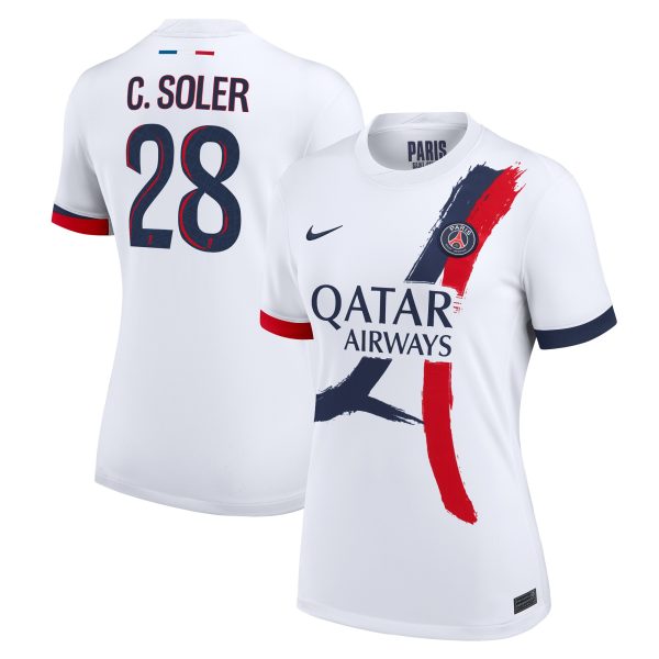 Exklusive psg nike auswärtsstadiontrikot 2024-2025 – damen mit c. soler 28-aufdruck Kollektion – Premium Paris Saint Germain Trikots