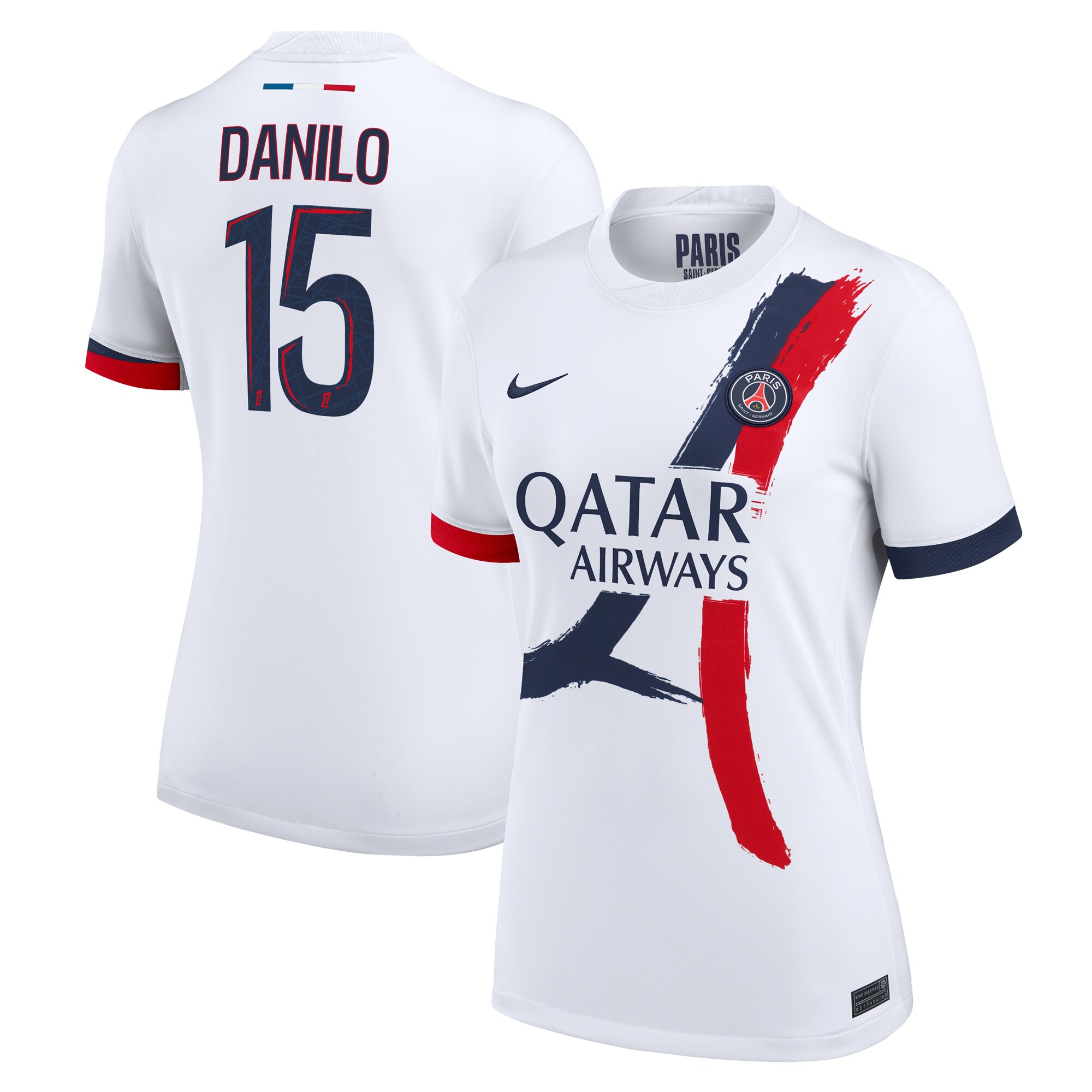 Exklusive psg nike auswärtsstadiontrikot 2024-2025 – damen mit danilo 15-aufdruck Kollektion – Premium Paris Saint Germain Trikots