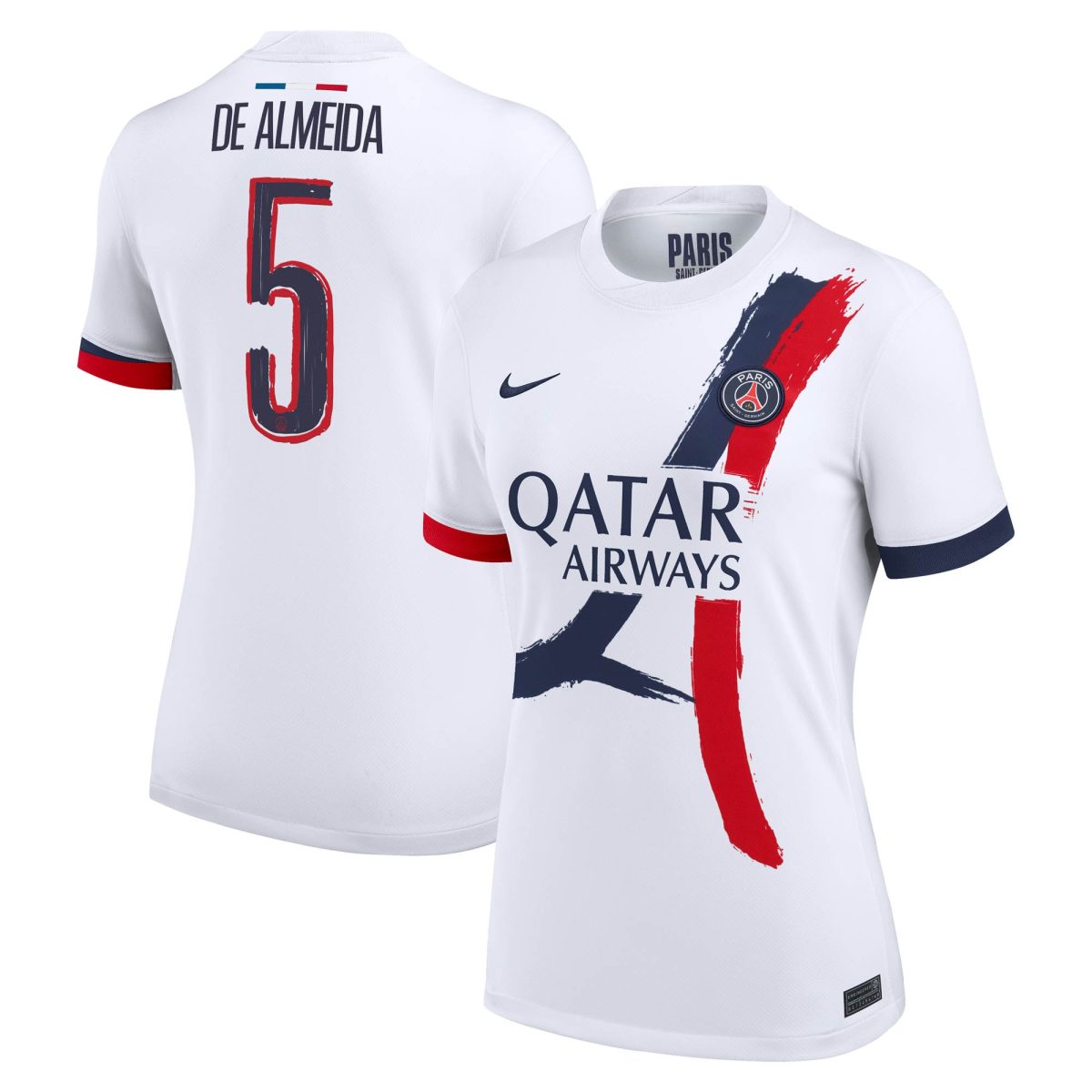 Exklusive psg nike auswärtsstadiontrikot 2024-2025 – damen mit de almeida 5-aufdruck Kollektion – Premium Paris Saint Germain Trikots
