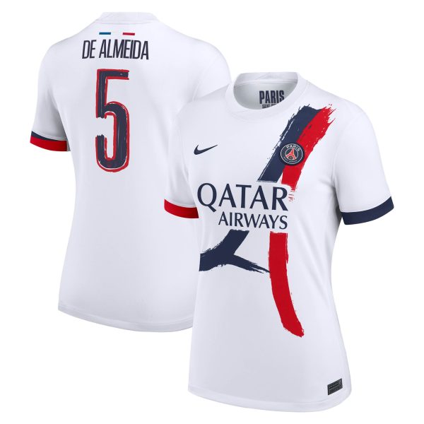 Exklusive psg nike auswärtsstadiontrikot 2024-2025 – damen mit de almeida 5-aufdruck Kollektion – Premium Paris Saint Germain Trikots