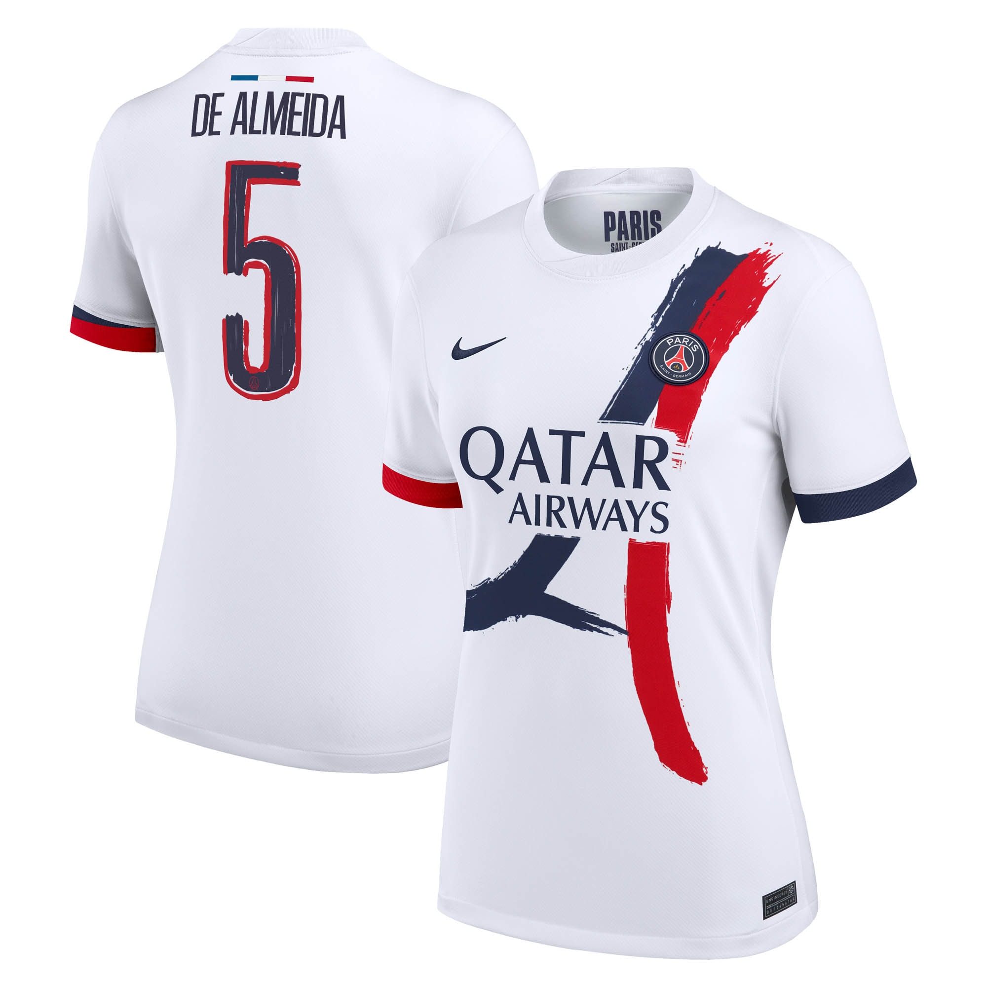 Exklusive psg nike auswärtsstadiontrikot 2024-2025 – damen mit de almeida 5-aufdruck Kollektion – Premium Paris Saint Germain Trikots