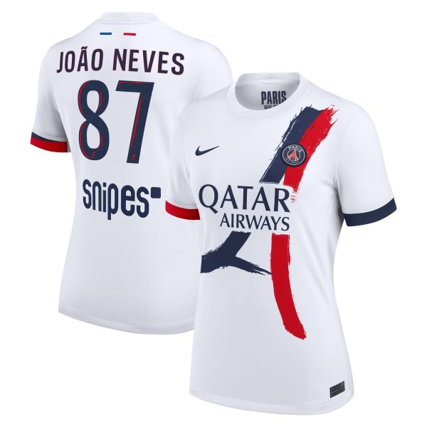 Exklusive psg nike auswärtsstadiontrikot 2024-2025 – damen mit joao neves 87-aufdruck Kollektion – Premium Paris Saint Germain Trikots