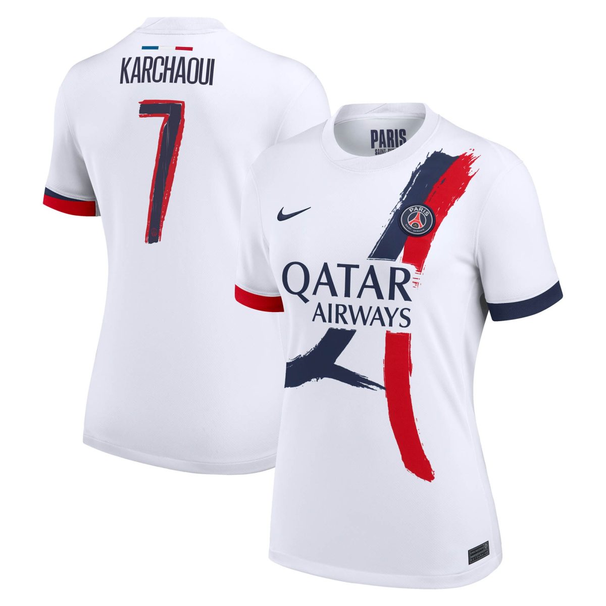 Exklusive psg nike auswärtsstadiontrikot 2024-2025 – damen mit karchaoui 7-aufdruck Kollektion – Premium Paris Saint Germain Trikots