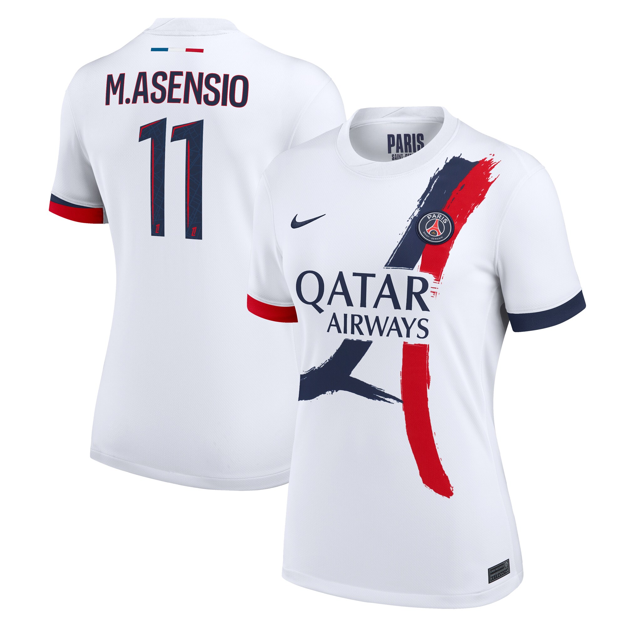 Exklusive psg nike auswärtsstadiontrikot 2024-2025 – damen mit m.asensio 11-aufdruck Kollektion – Premium Paris Saint Germain Trikots