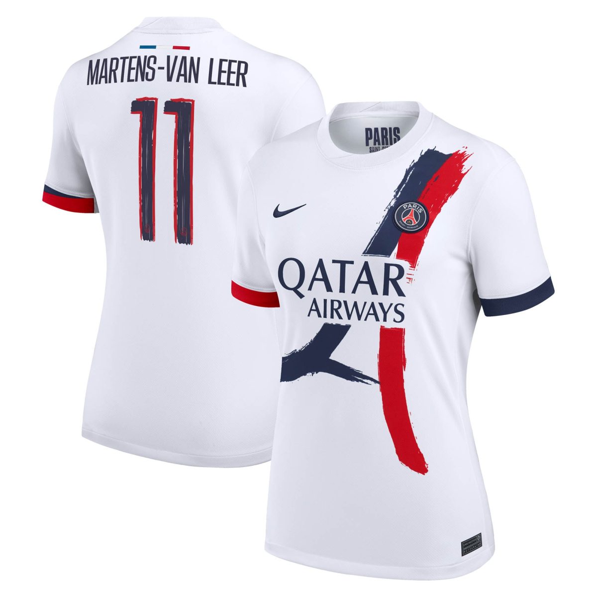Exklusive psg nike auswärtsstadiontrikot 2024-2025 – damen mit martens-van leer 11-aufdruck Kollektion – Premium Paris Saint Germain Trikots