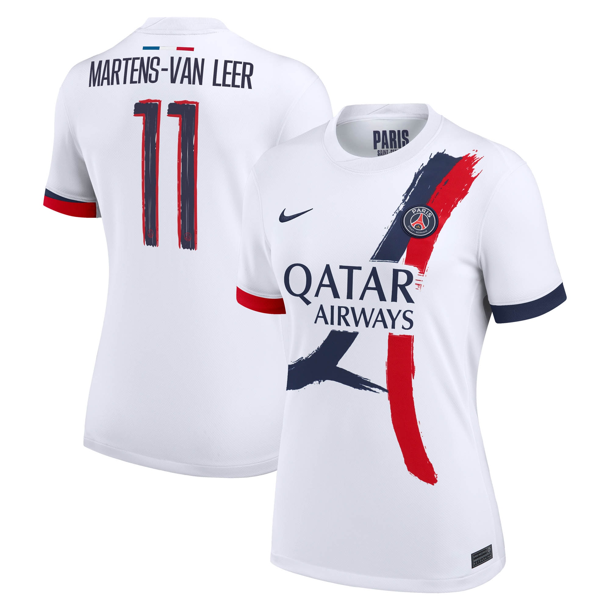 Exklusive psg nike auswärtsstadiontrikot 2024-2025 – damen mit martens-van leer 11-aufdruck Kollektion – Premium Paris Saint Germain Trikots