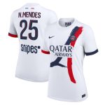 Exklusive psg nike auswärtsstadiontrikot 2024-2025 – damen mit n.mendes 25-aufdruck Kollektion – Premium Paris Saint Germain Trikots