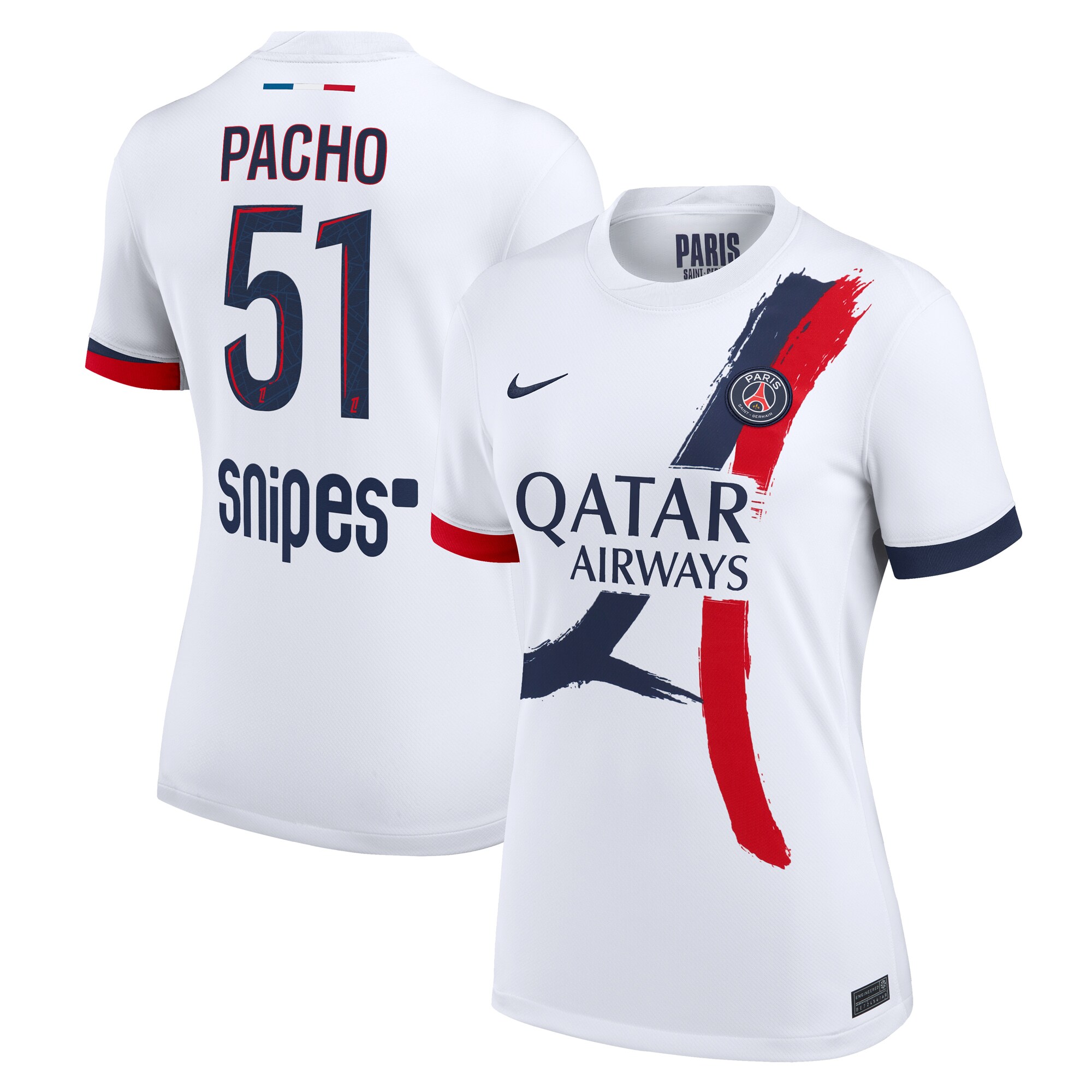 Exklusive psg nike auswärtsstadiontrikot 2024-2025 – damen mit pacho 51-aufdruck Kollektion – Premium Paris Saint Germain Trikots