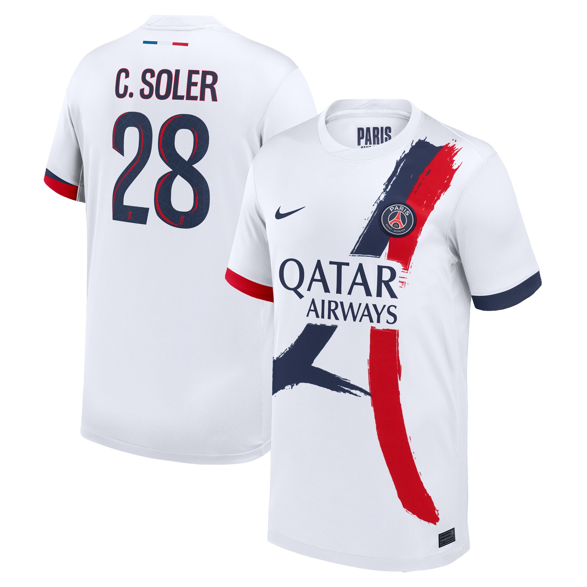 Exklusive psg nike auswärtsstadiontrikot 2024-2025 – kinder mit c. soler 28-aufdruck Kollektion – Premium Paris Saint Germain Trikots