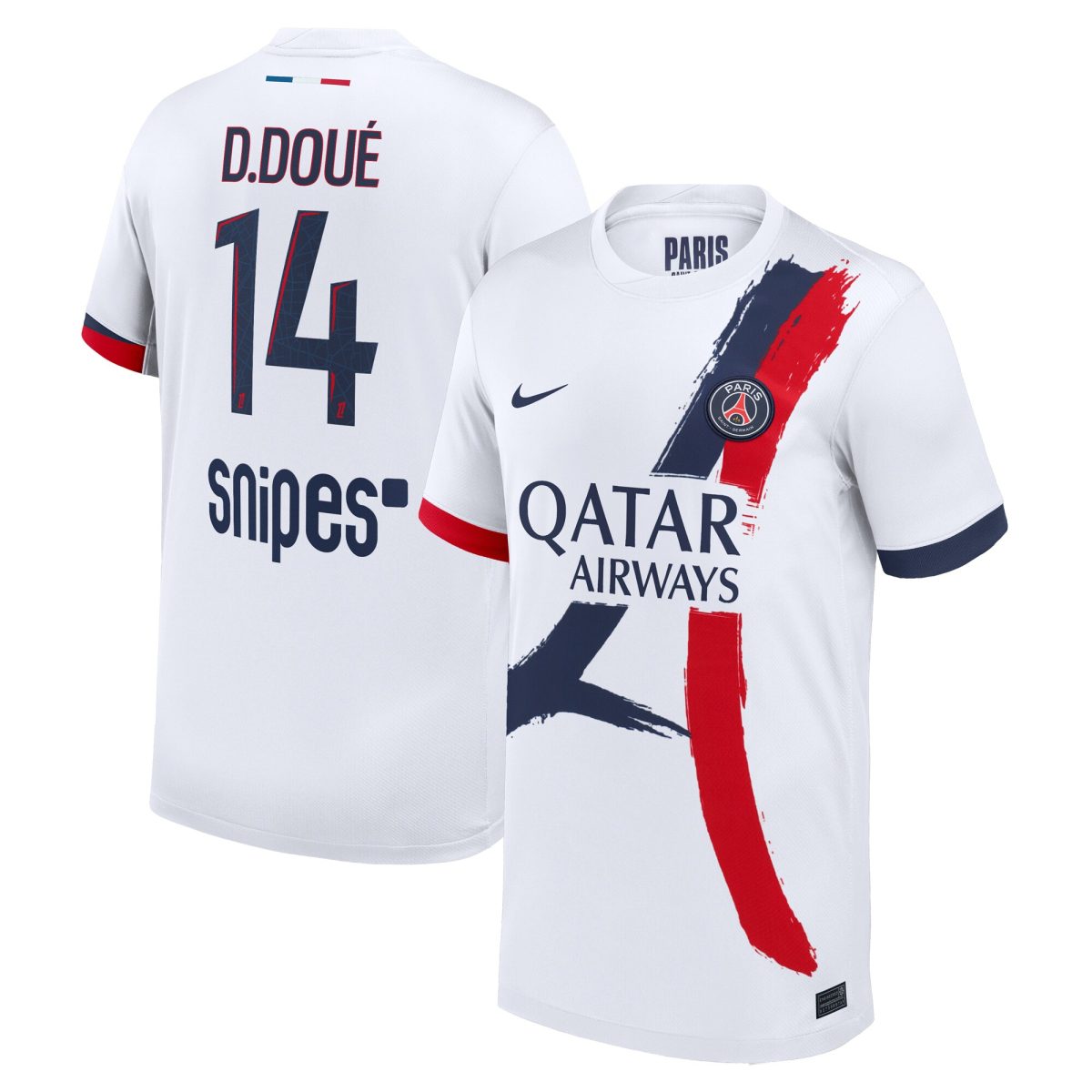 Exklusive psg nike auswärtsstadiontrikot 2024-2025 – kinder mit d.doue 14-aufdruck Kollektion – Premium Paris Saint Germain Trikots
