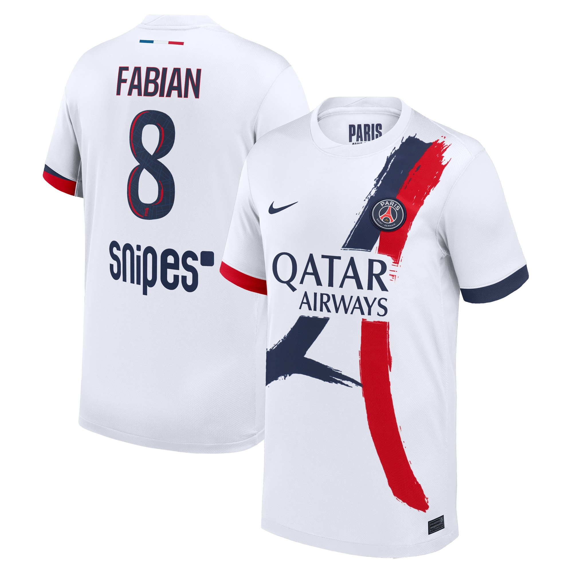 Exklusive psg nike auswärtsstadiontrikot 2024-2025 – kinder mit fabian 8-aufdruck Kollektion – Premium Paris Saint Germain Trikots
