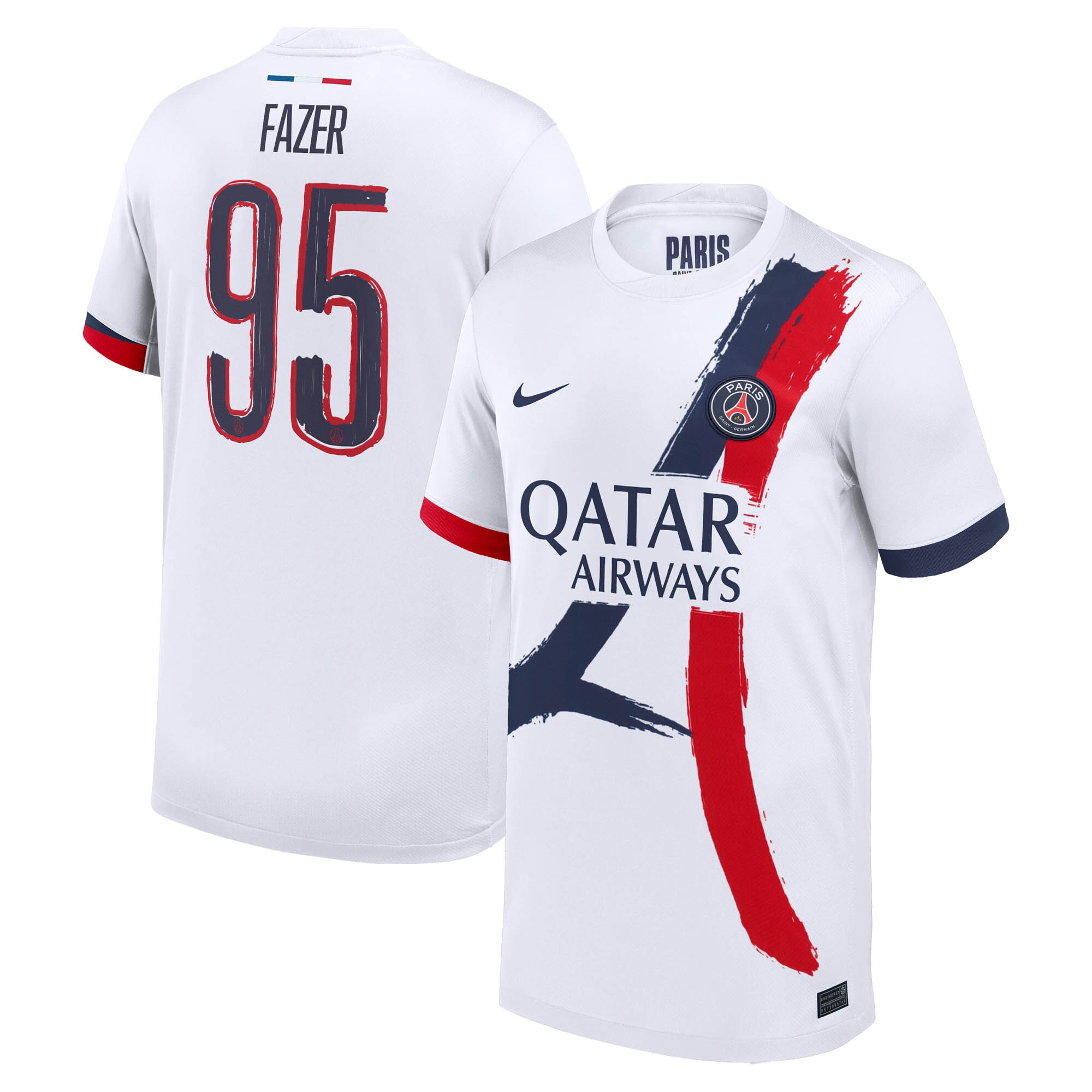 Exklusive psg nike auswärtsstadiontrikot 2024-2025 – kinder mit fazer 95-aufdruck Kollektion – Premium Paris Saint Germain Trikots