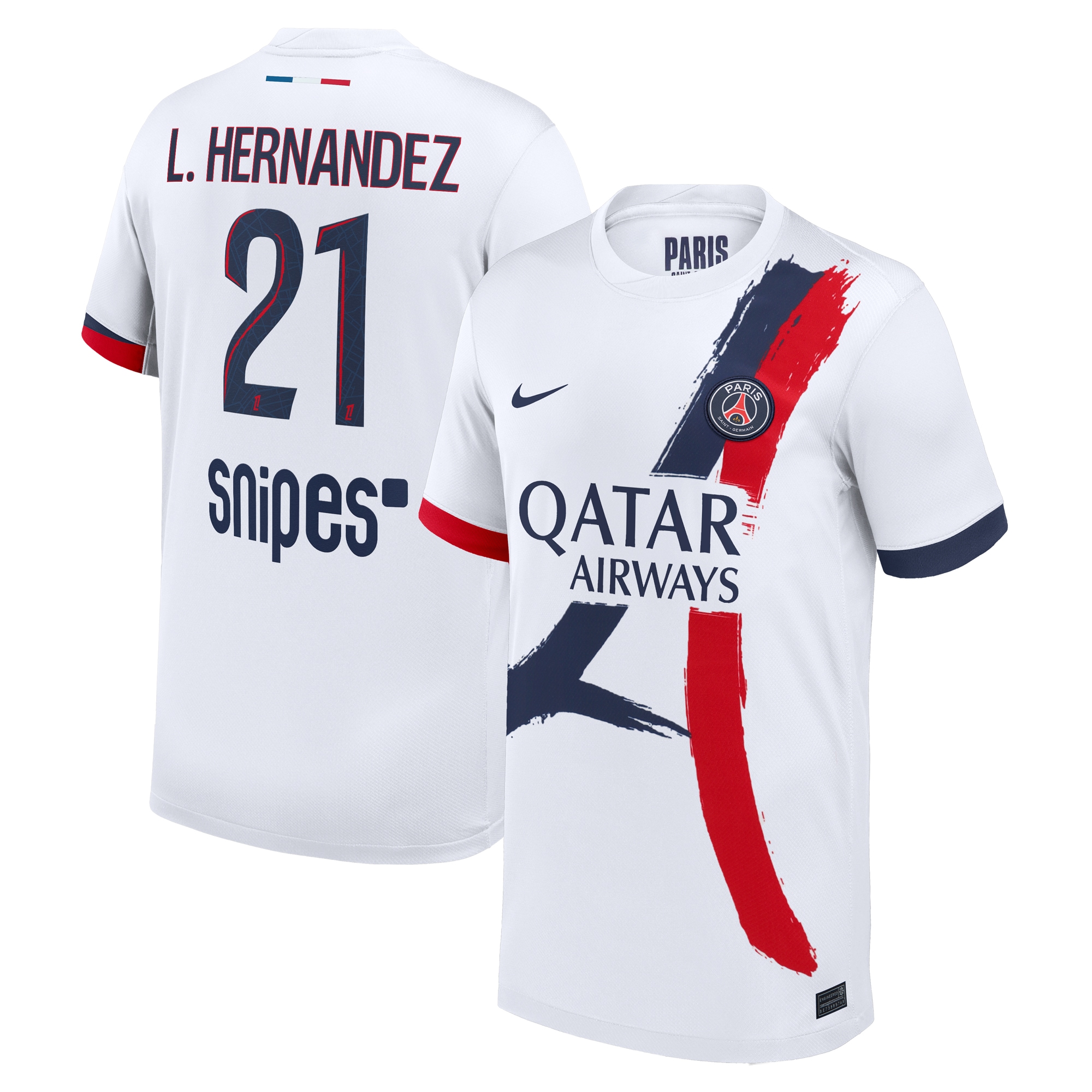 Exklusive psg nike auswärtsstadiontrikot 2024-2025 – kinder mit l.hernandez 21-aufdruck Kollektion – Premium Paris Saint Germain Trikots