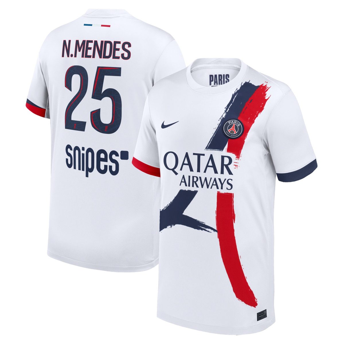 Exklusive psg nike auswärtsstadiontrikot 2024-2025 – kinder mit n.mendes 25-aufdruck Kollektion – Premium Paris Saint Germain Trikots