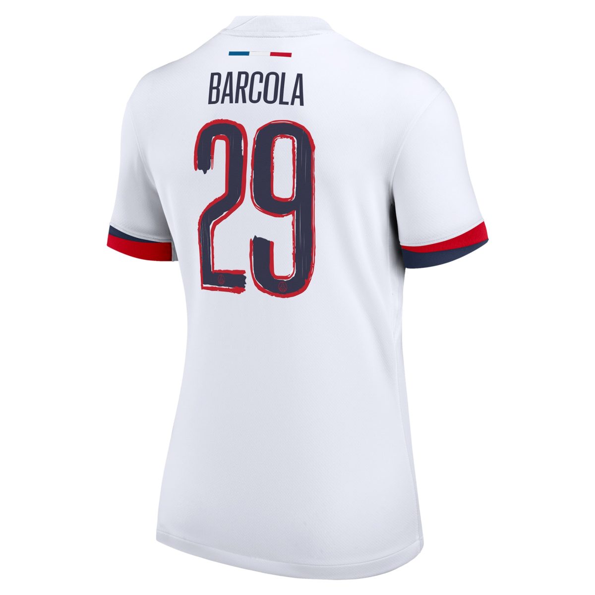 Exklusive psg nike auswärtsstadiontrikot 2024-25 – damen mit cup-aufdruck barcola 29 Kollektion – Premium Paris Saint Germain Trikots