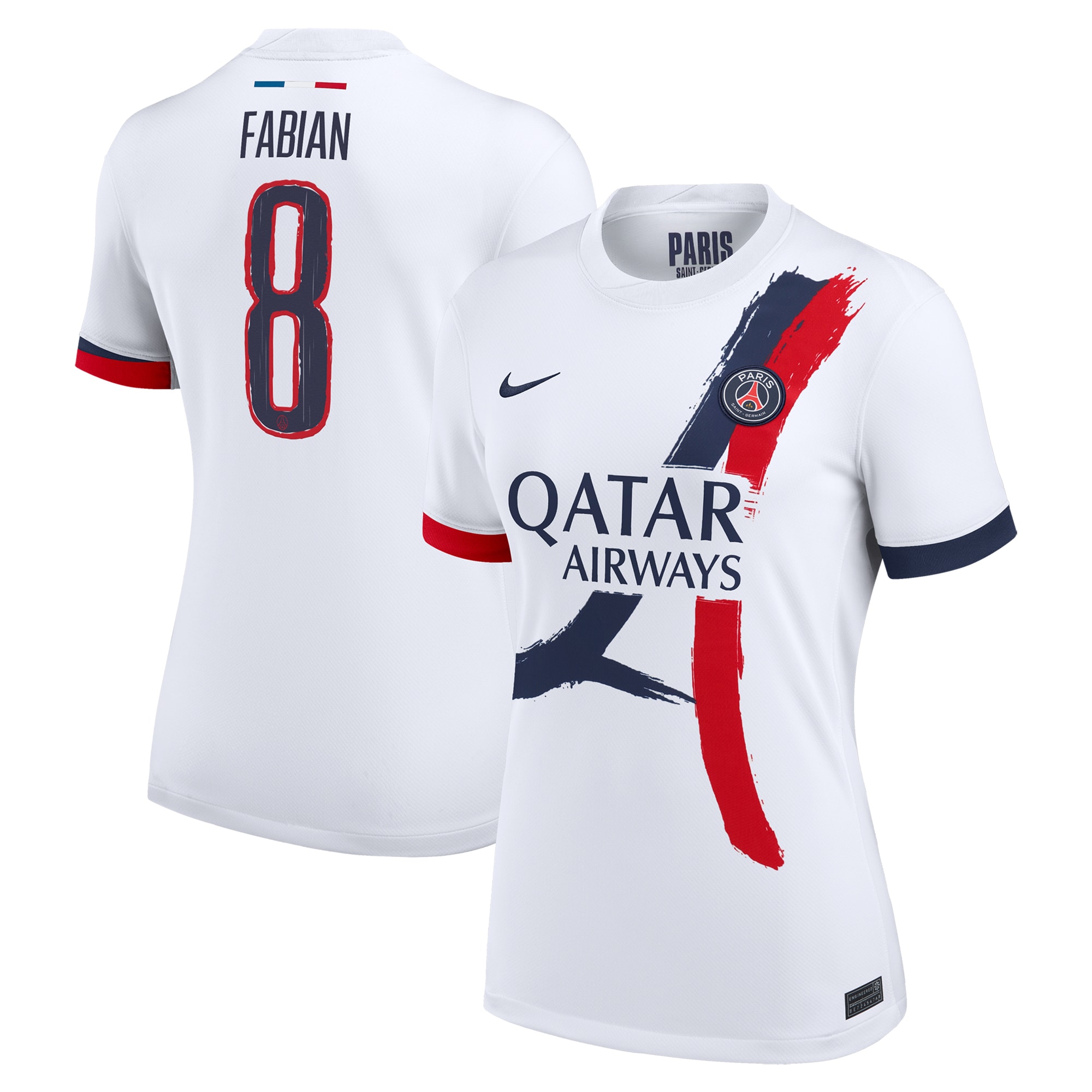 Exklusive psg nike auswärtsstadiontrikot 2024-25 – damen mit cup-aufdruck fabian 8 Kollektion – Premium Paris Saint Germain Trikots