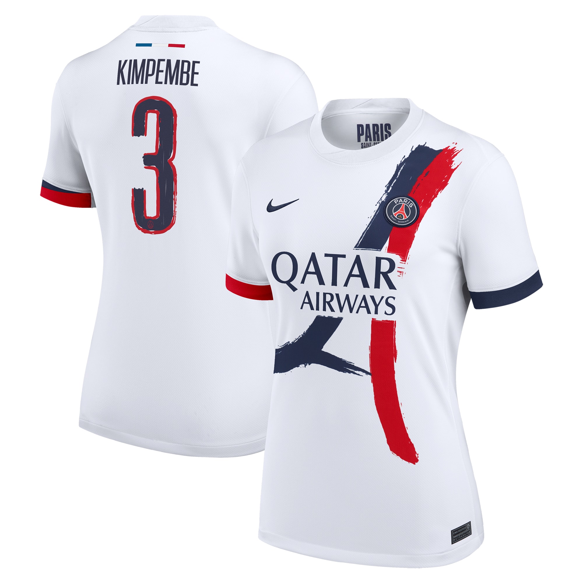 Exklusive psg nike auswärtsstadiontrikot 2024-25 – damen mit cup-aufdruck kimpembe 3 Kollektion – Premium Paris Saint Germain Trikots