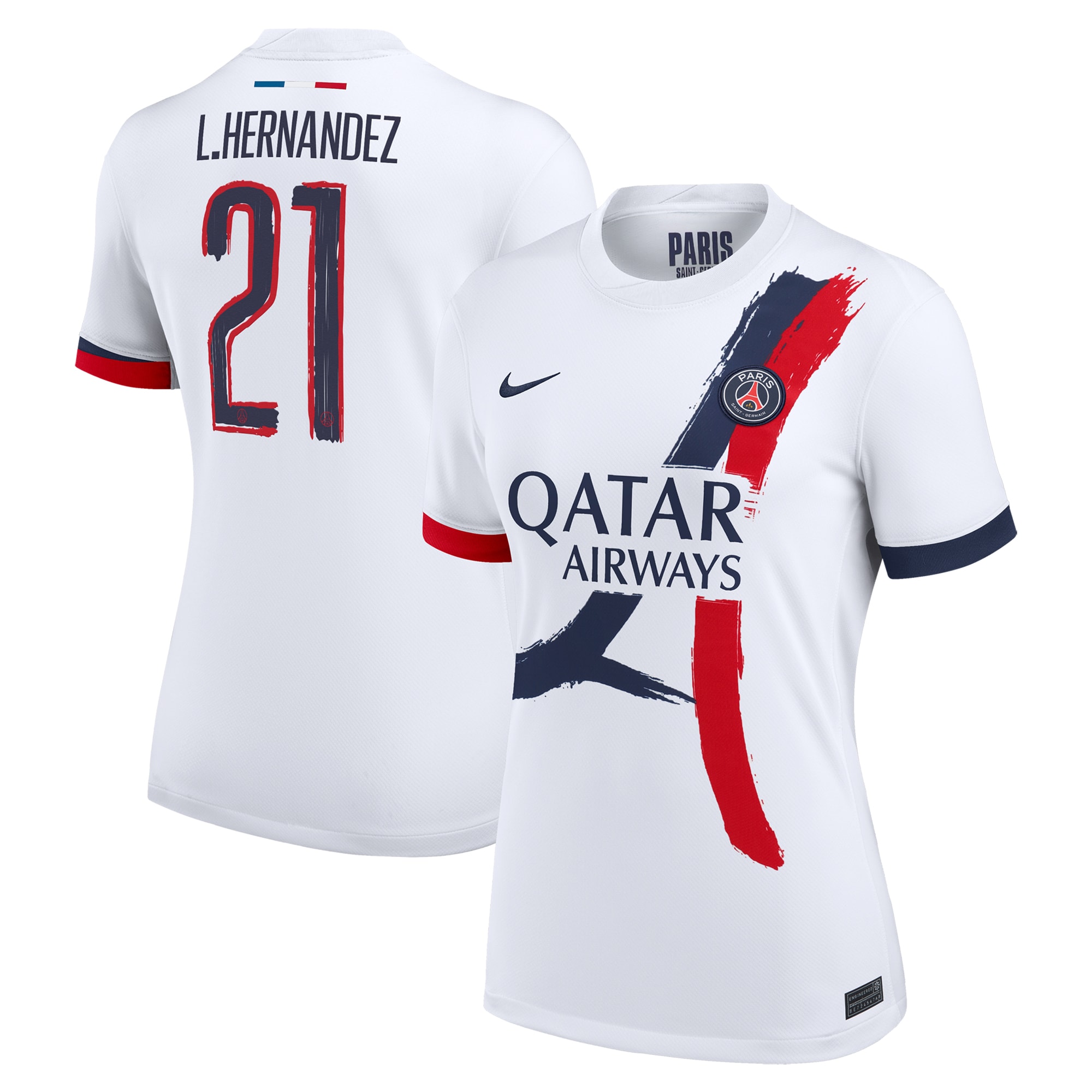 Exklusive psg nike auswärtsstadiontrikot 2024-25 – damen mit cup-aufdruck l.hernandez 21 Kollektion – Premium Paris Saint Germain Trikots