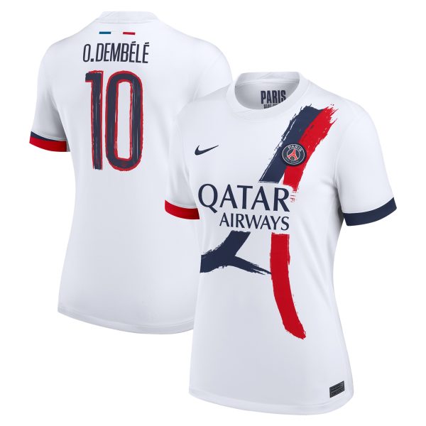 Exklusive psg nike auswärtsstadiontrikot 2024-25 – damen mit cup-aufdruck o.dembele 10 Kollektion – Premium Paris Saint Germain Trikots