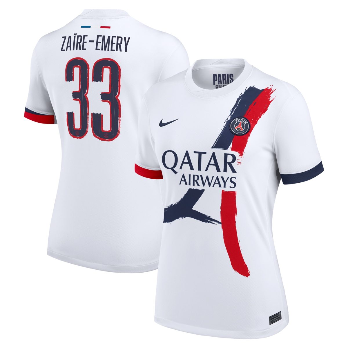 Exklusive psg nike auswärtsstadiontrikot 2024-25 – damen mit cup-aufdruck zaire-emery 33 Kollektion – Premium Paris Saint Germain Trikots