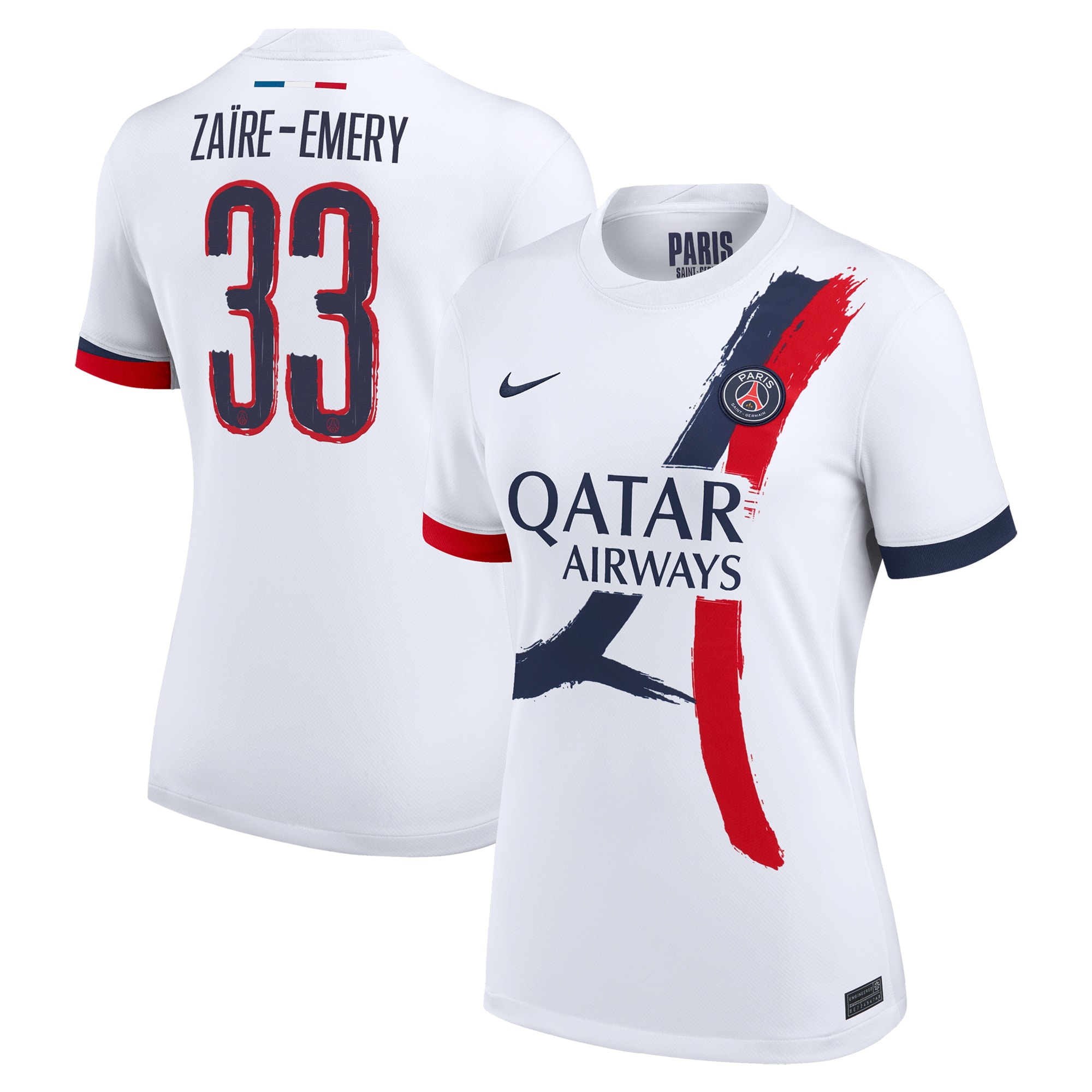 Exklusive psg nike auswärtsstadiontrikot 2024-25 – damen mit cup-aufdruck zaire-emery 33 Kollektion – Premium Paris Saint Germain Trikots