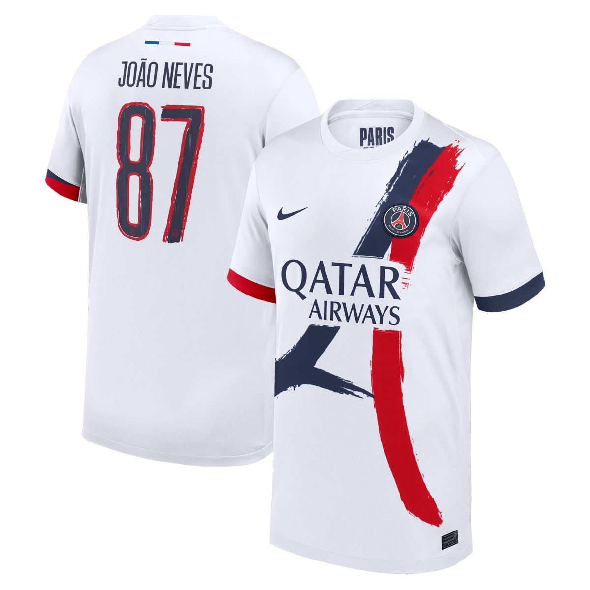 Exklusive psg nike auswärtsstadiontrikot 2024-25 – kinder mit cup-aufdruck joao neves 87 Kollektion – Premium Paris Saint Germain Trikots
