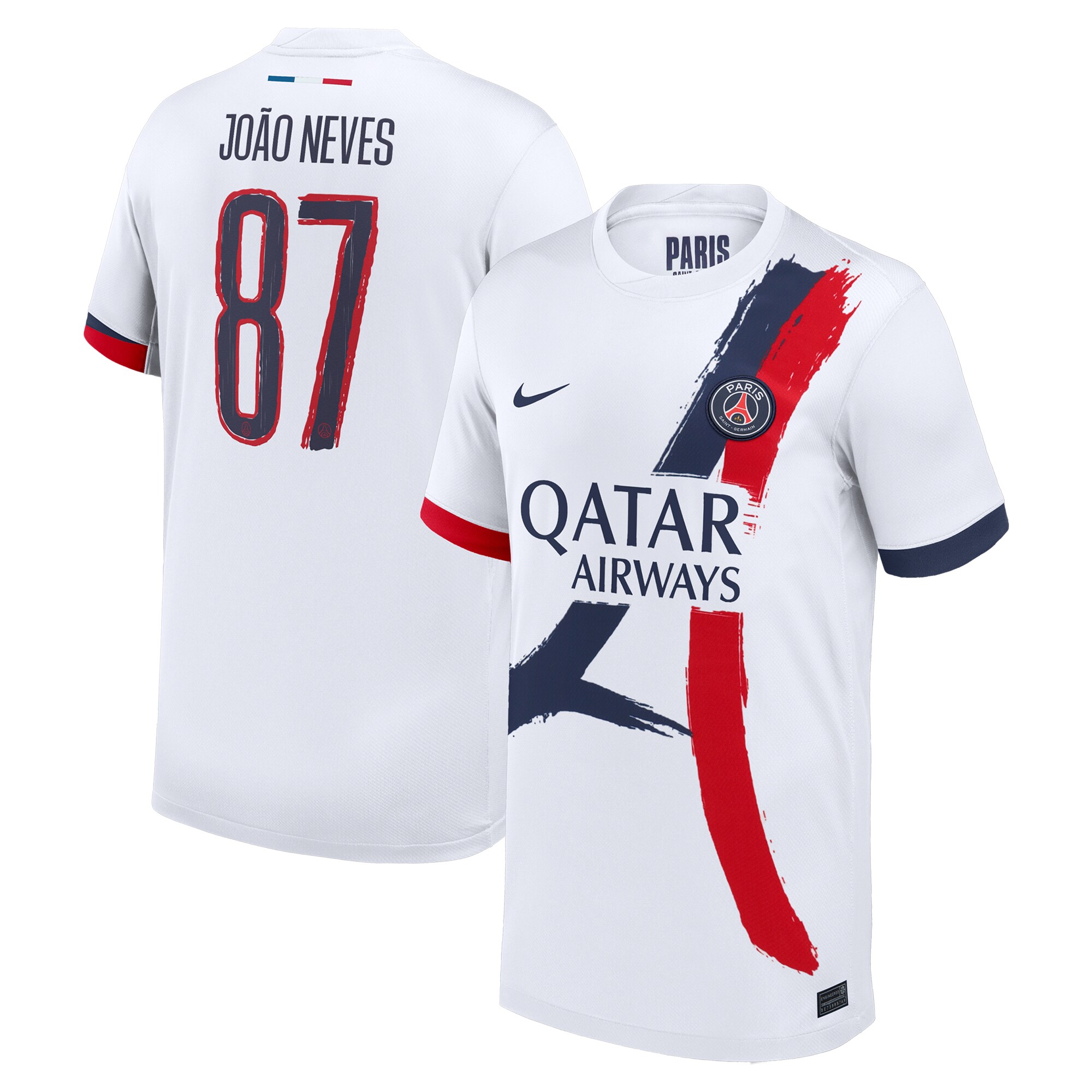 Exklusive psg nike auswärtsstadiontrikot 2024-25 – kinder mit cup-aufdruck joao neves 87 Kollektion – Premium Paris Saint Germain Trikots