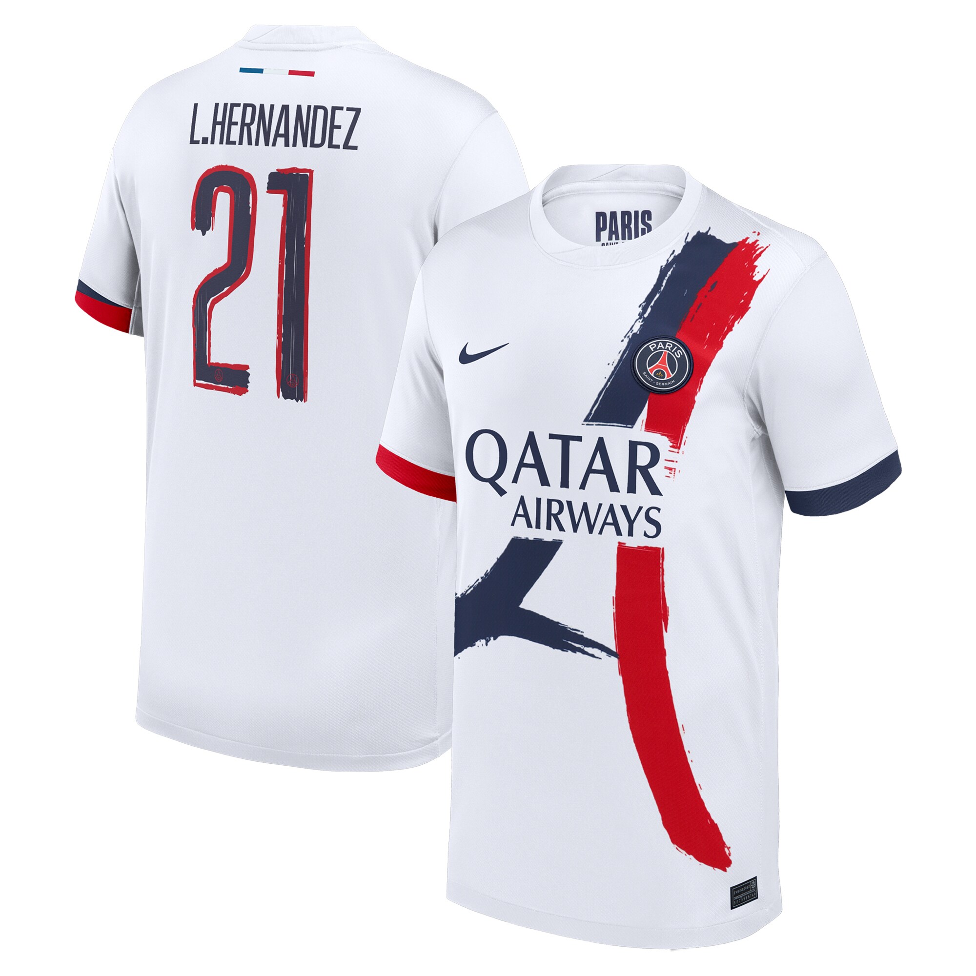 Exklusive psg nike auswärtsstadiontrikot 2024-25 – kinder mit cup-aufdruck l.hernandez 21 Kollektion – Premium Paris Saint Germain Trikots