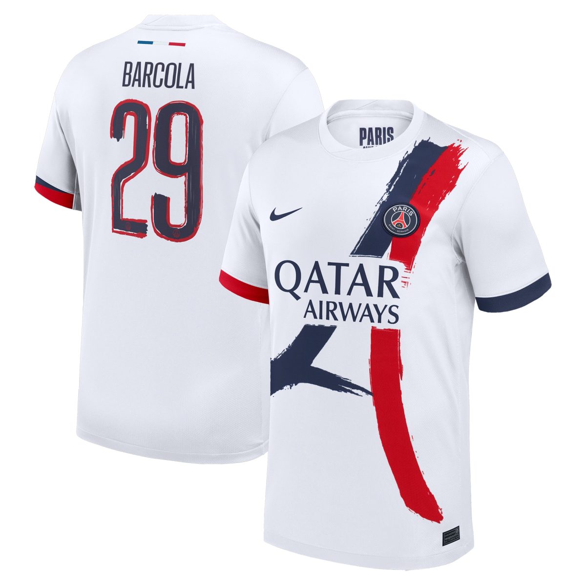 Exklusive psg nike auswärtsstadiontrikot 2024-25 mit cup-aufdruck barcola 29 Kollektion – Premium Paris Saint Germain Trikots