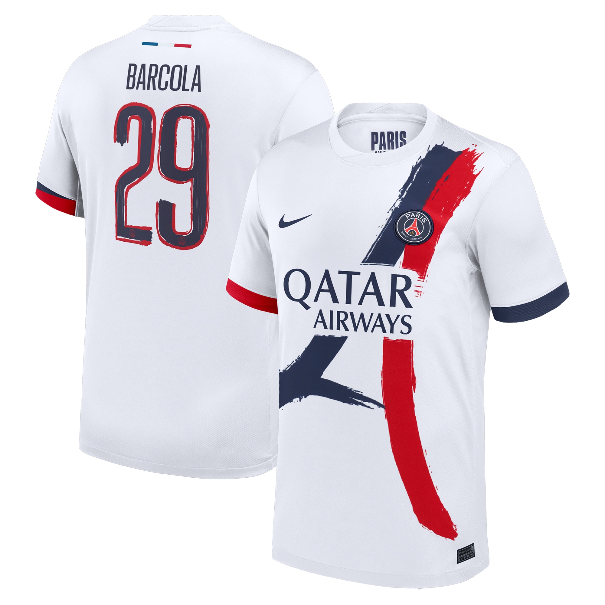 Exklusive psg nike auswärtsstadiontrikot 2024-25 mit cup-aufdruck barcola 29 Kollektion – Premium Paris Saint Germain Trikots