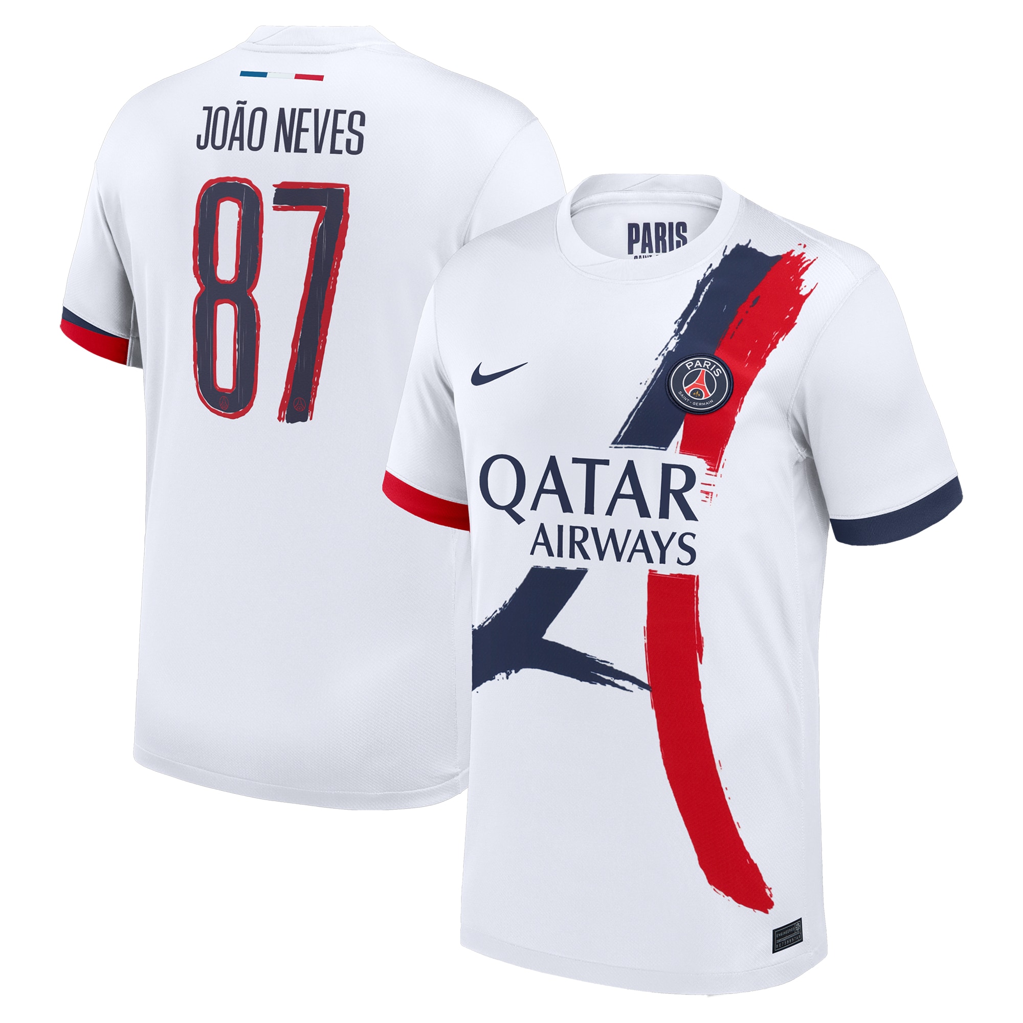 Exklusive psg nike auswärtsstadiontrikot 2024-25 mit cup-aufdruck joao neves 87 Kollektion – Premium Paris Saint Germain Trikots