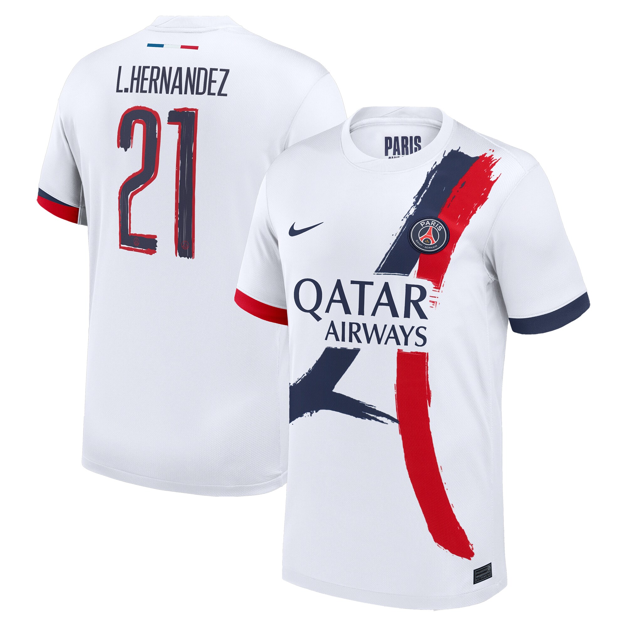 Exklusive psg nike auswärtsstadiontrikot 2024-25 mit cup-aufdruck l.hernandez 21 Kollektion – Premium Paris Saint Germain Trikots