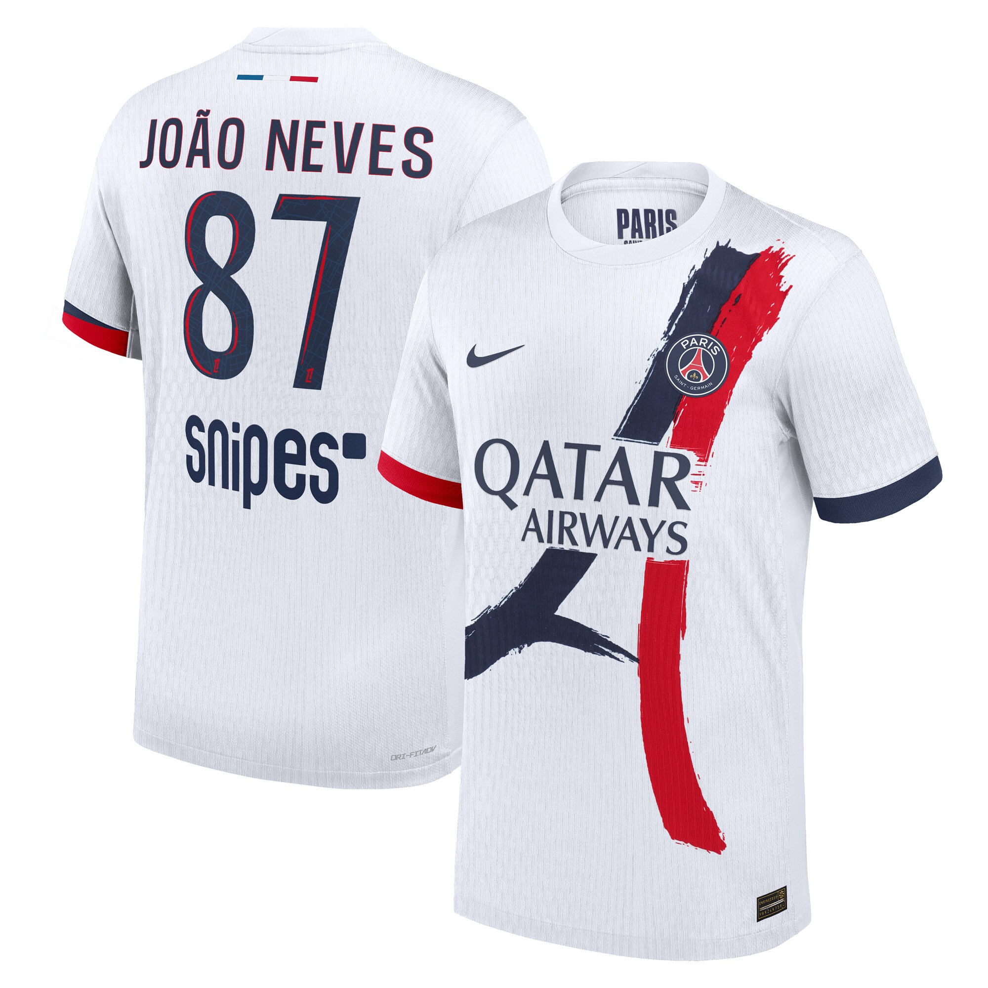 Exklusive psg nike dri-fit adv auswärtsspieltrikot 2024-25 mit joao neves 87-aufdruck Kollektion – Premium Paris Saint Germain Trikots
