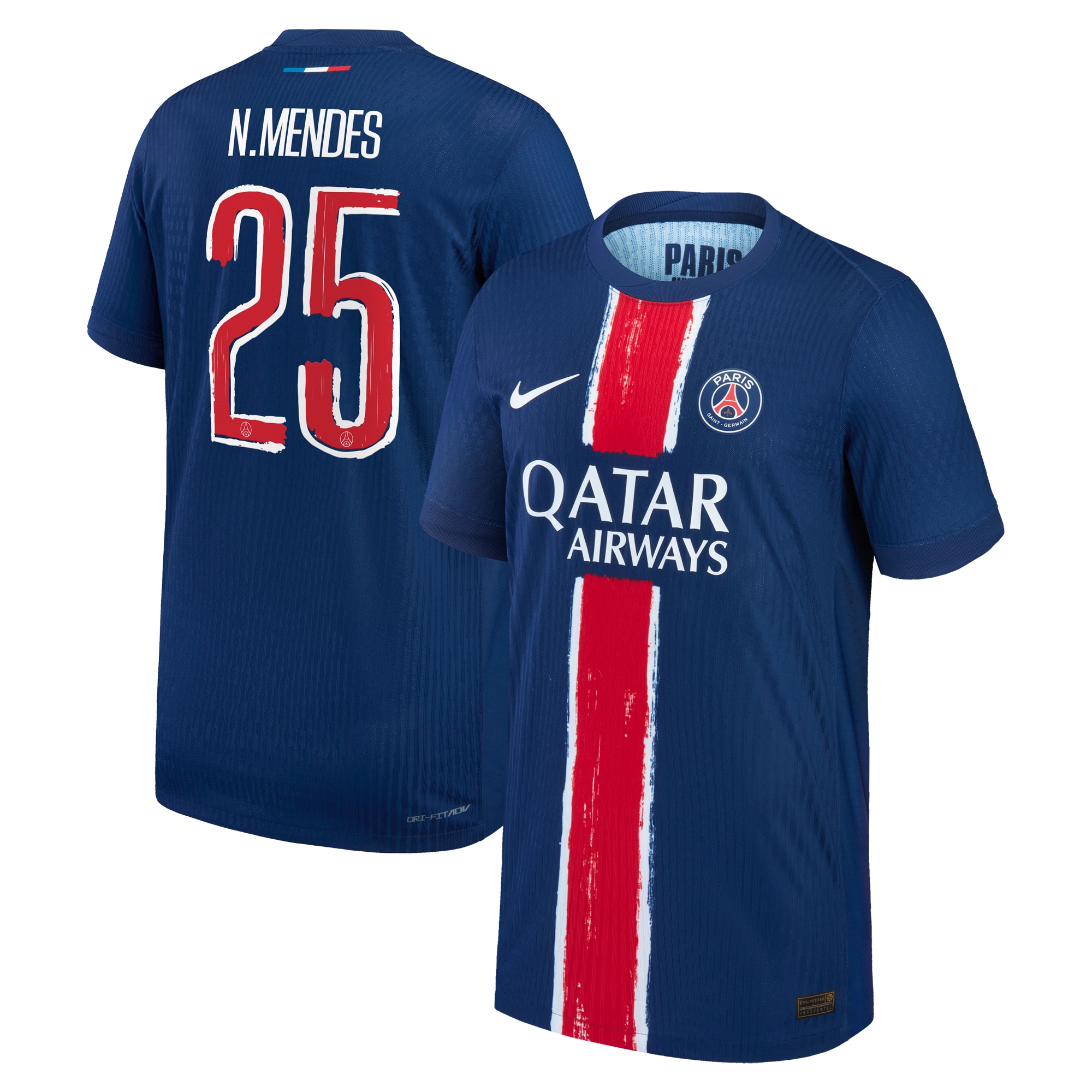 Exklusive psg nike dri-fit adv heimspieltrikot 2024-25 – kinder mit cup-aufdruck n.mendes 25 Kollektion – Premium Paris Saint Germain Trikots