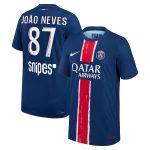 Exklusive psg nike dri-fit adv heimspieltrikot 2024-25 – kinder mit joao neves 87-aufdruck Kollektion – Premium Paris Saint Germain Trikots