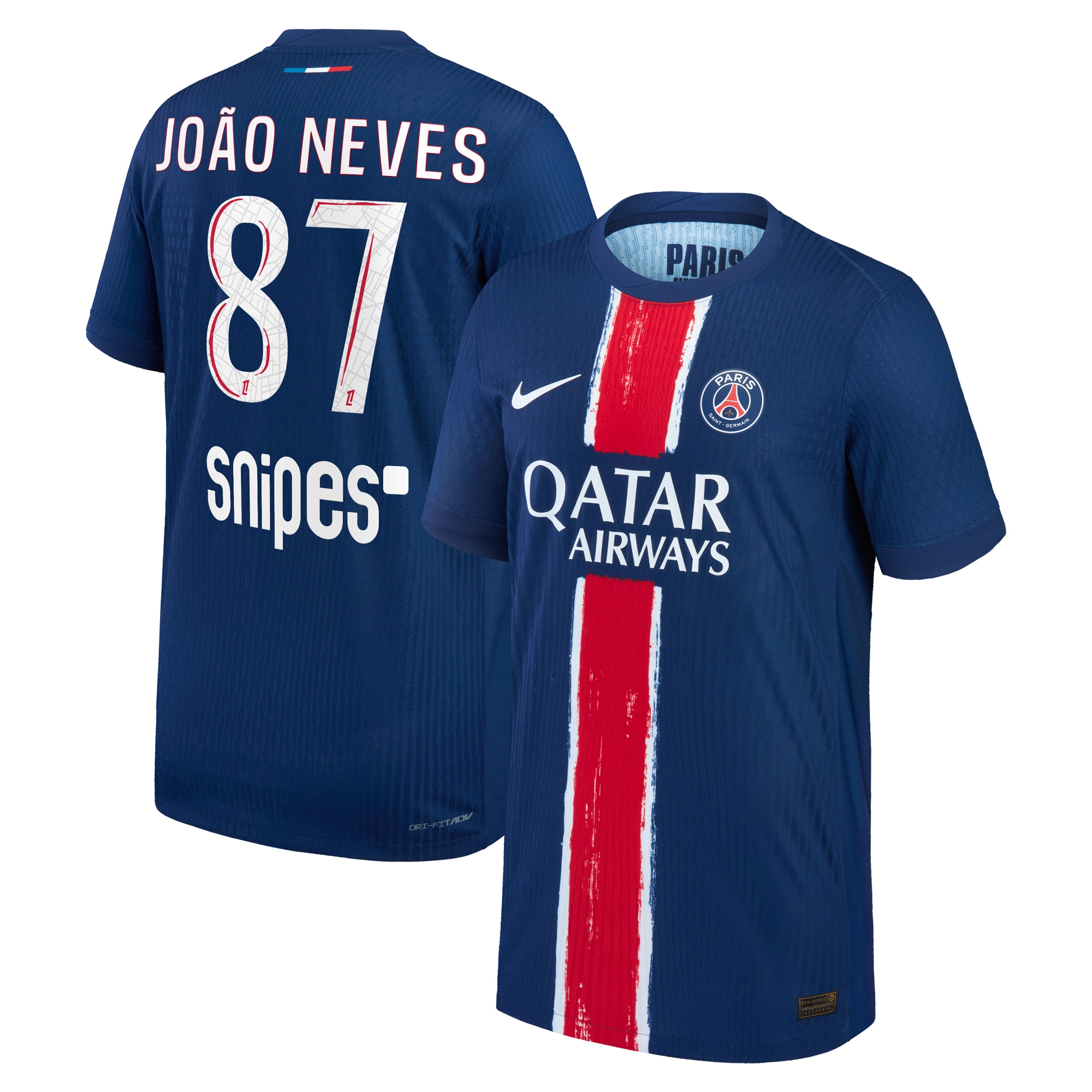 Exklusive psg nike dri-fit adv heimspieltrikot 2024-25 – kinder mit joao neves 87-aufdruck Kollektion – Premium Paris Saint Germain Trikots