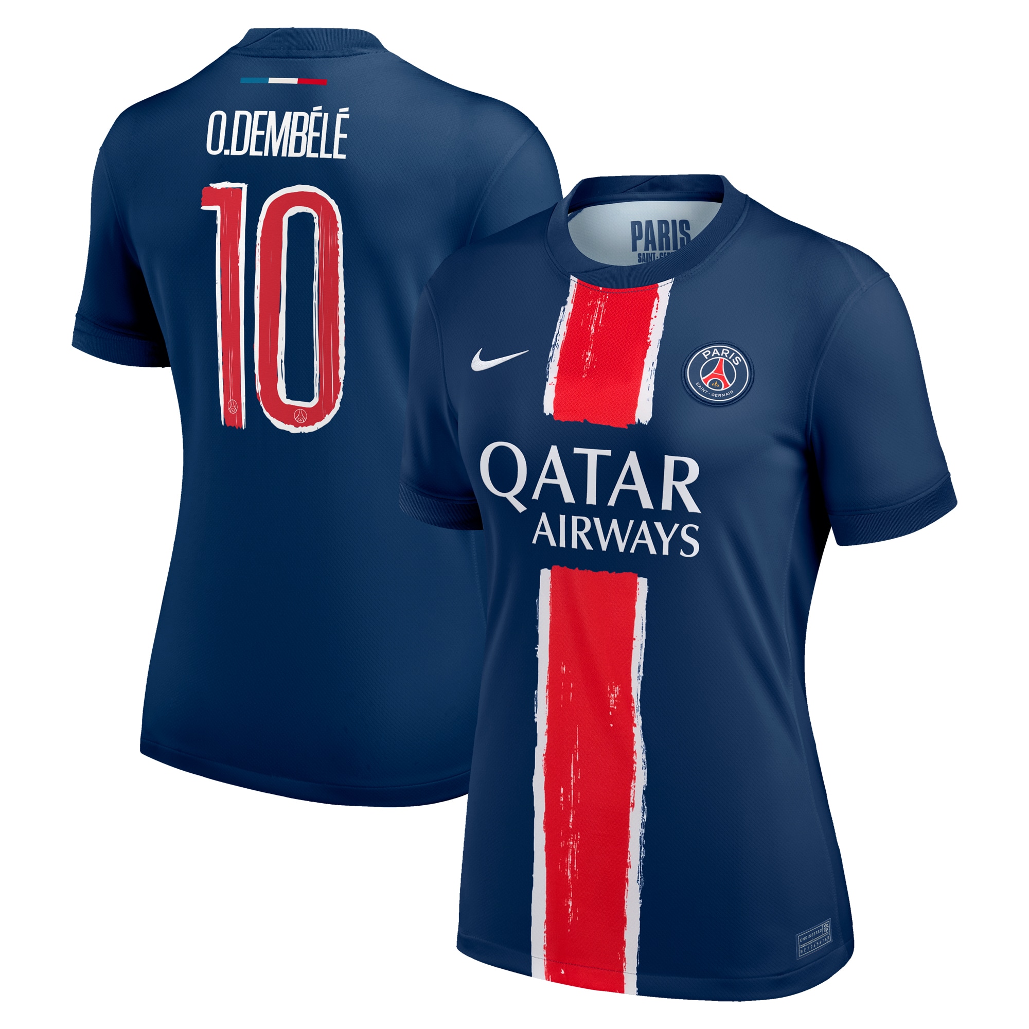 Exklusive psg nike heimstadiontrikot 2024-25 – damen mit cup-aufdruck o.dembele 10 Kollektion – Premium Paris Saint Germain Trikots