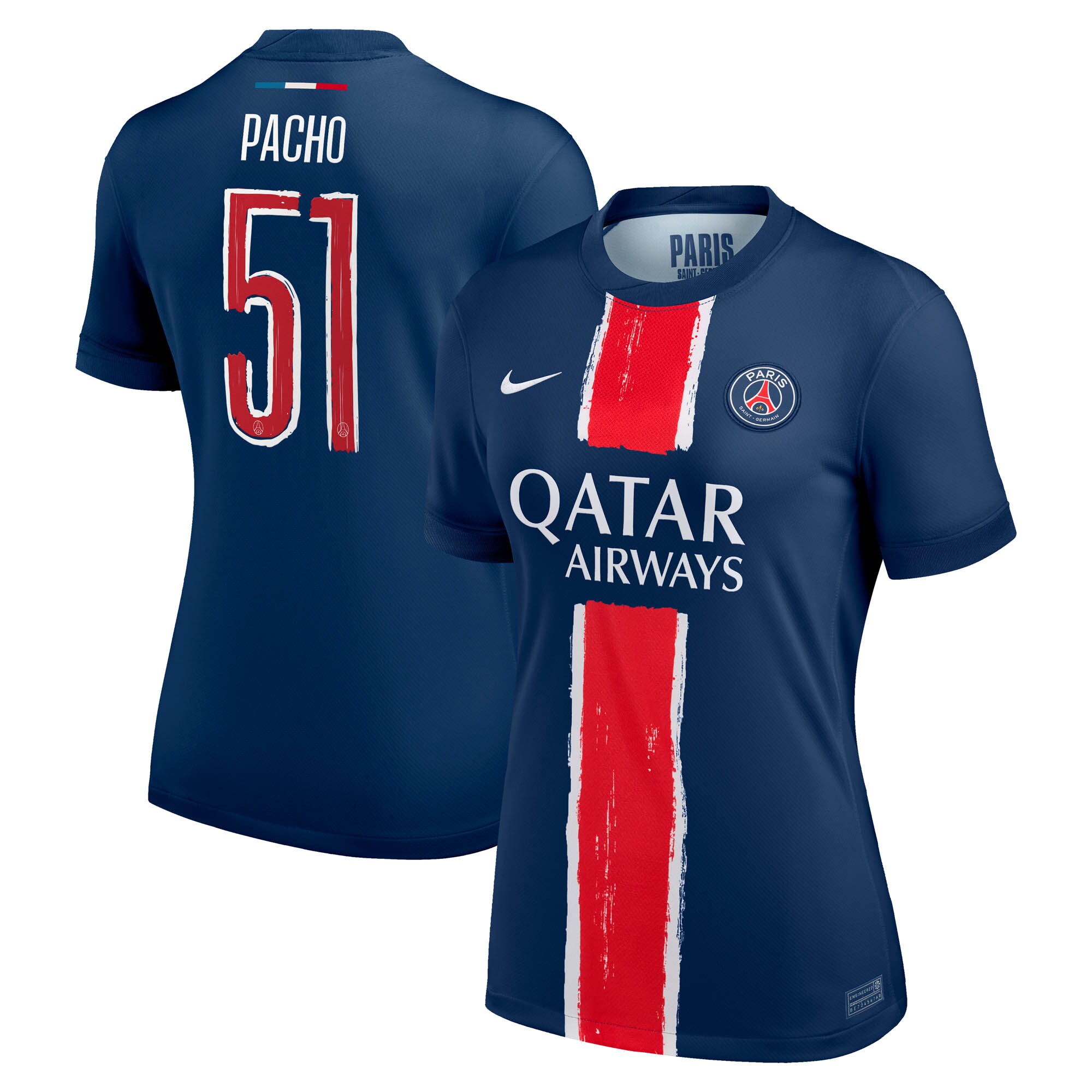 Exklusive psg nike heimstadiontrikot 2024-25 – damen mit cup-aufdruck pacho 51 Kollektion – Premium Paris Saint Germain Trikots