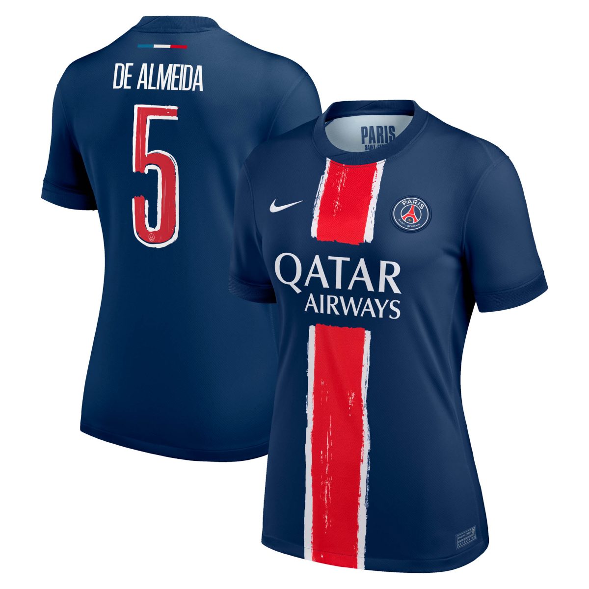 Exklusive psg nike heimstadiontrikot 2024-25 – damen mit de almeida 5-aufdruck Kollektion – Premium Paris Saint Germain Trikots