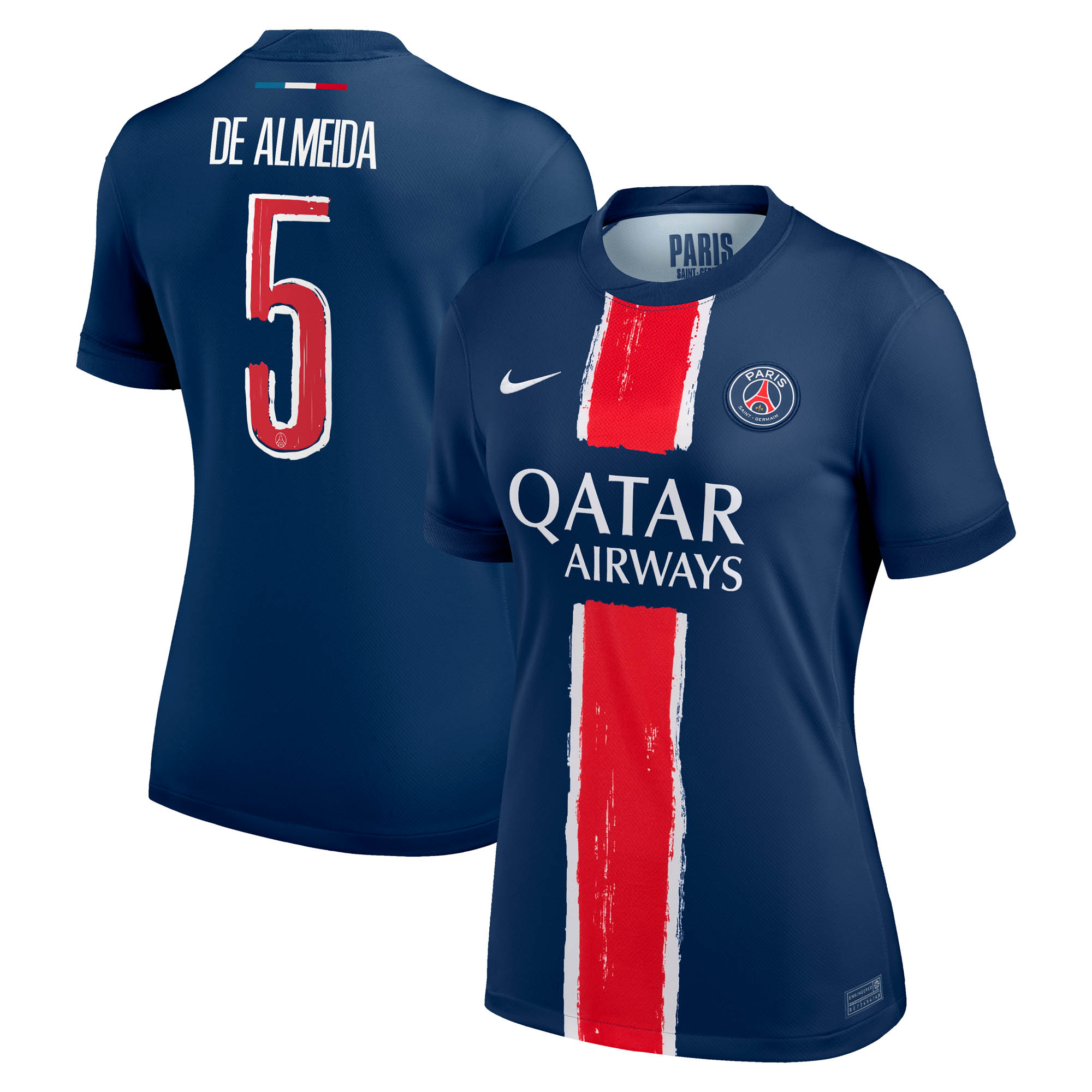 Exklusive psg nike heimstadiontrikot 2024-25 – damen mit de almeida 5-aufdruck Kollektion – Premium Paris Saint Germain Trikots