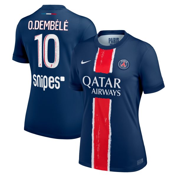 Exklusive psg nike heimstadiontrikot 2024-25 – damen mit o.dembele 10-aufdruck Kollektion – Premium Paris Saint Germain Trikots
