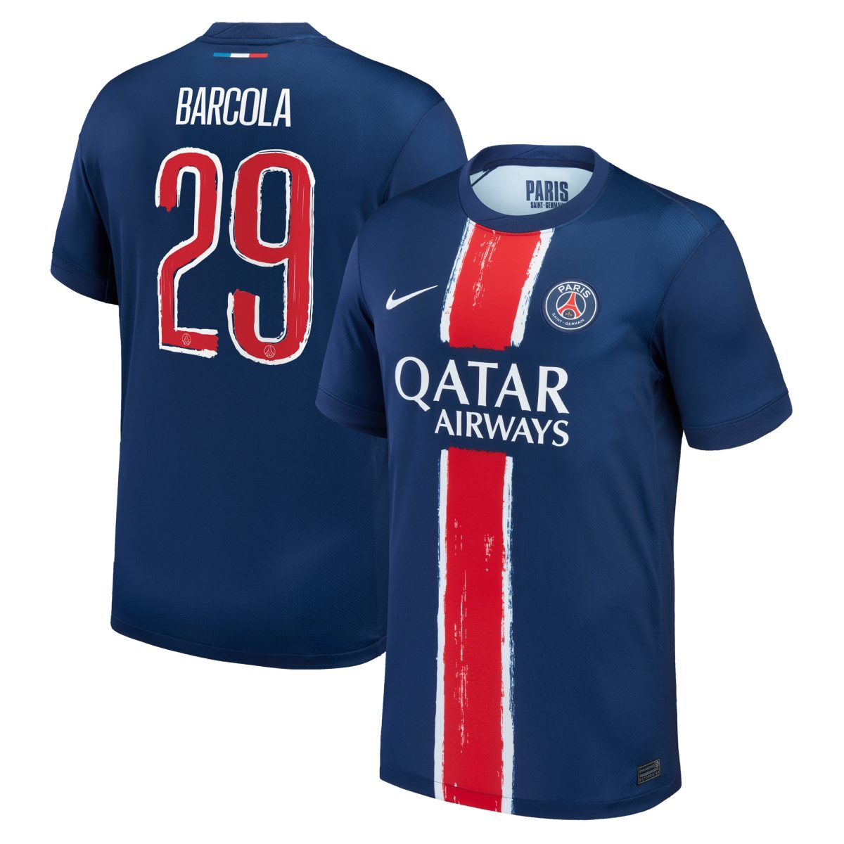 Exklusive psg nike heimstadiontrikot 2024-25 – kinder mit cup-aufdruck barcola 29 Kollektion – Premium Paris Saint Germain Trikots