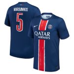 Exklusive psg nike heimstadiontrikot 2024-25 – kinder mit cup-aufdruck marquinhos 5 Kollektion – Premium Paris Saint Germain Trikots