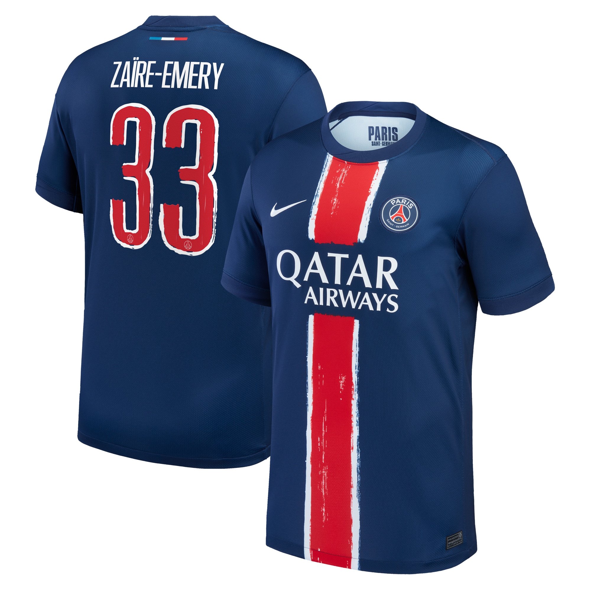 Exklusive psg nike heimstadiontrikot 2024-25 – kinder mit cup-aufdruck zaire-emery 33 Kollektion – Premium Paris Saint Germain Trikots